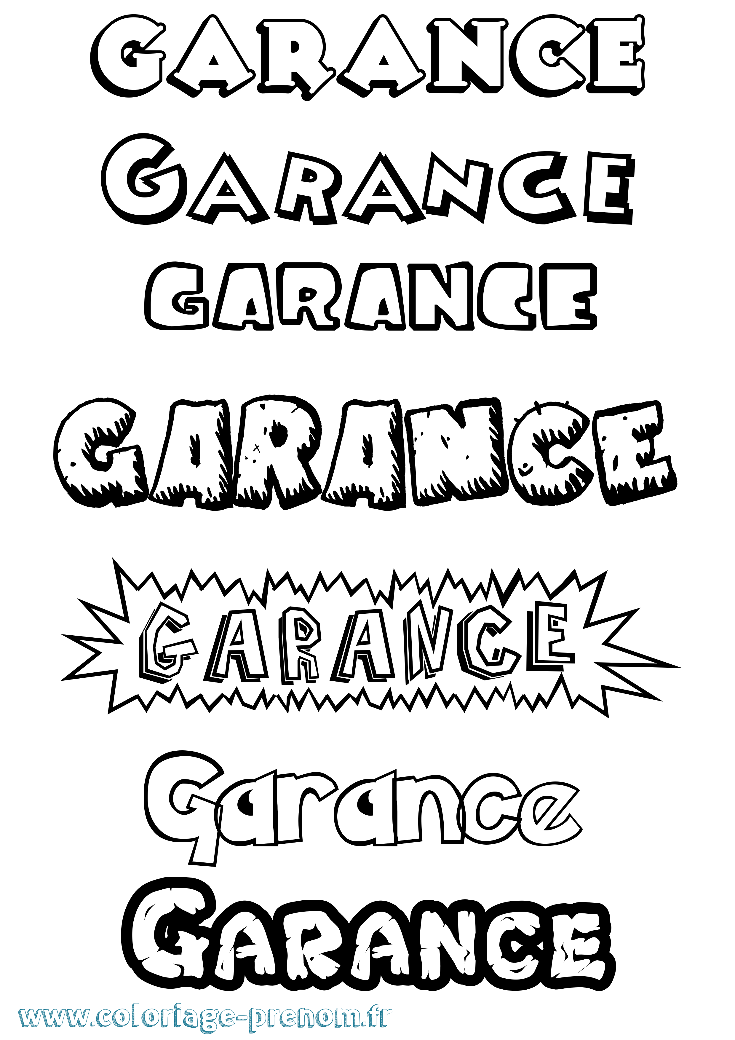 Coloriage prénom Garance
