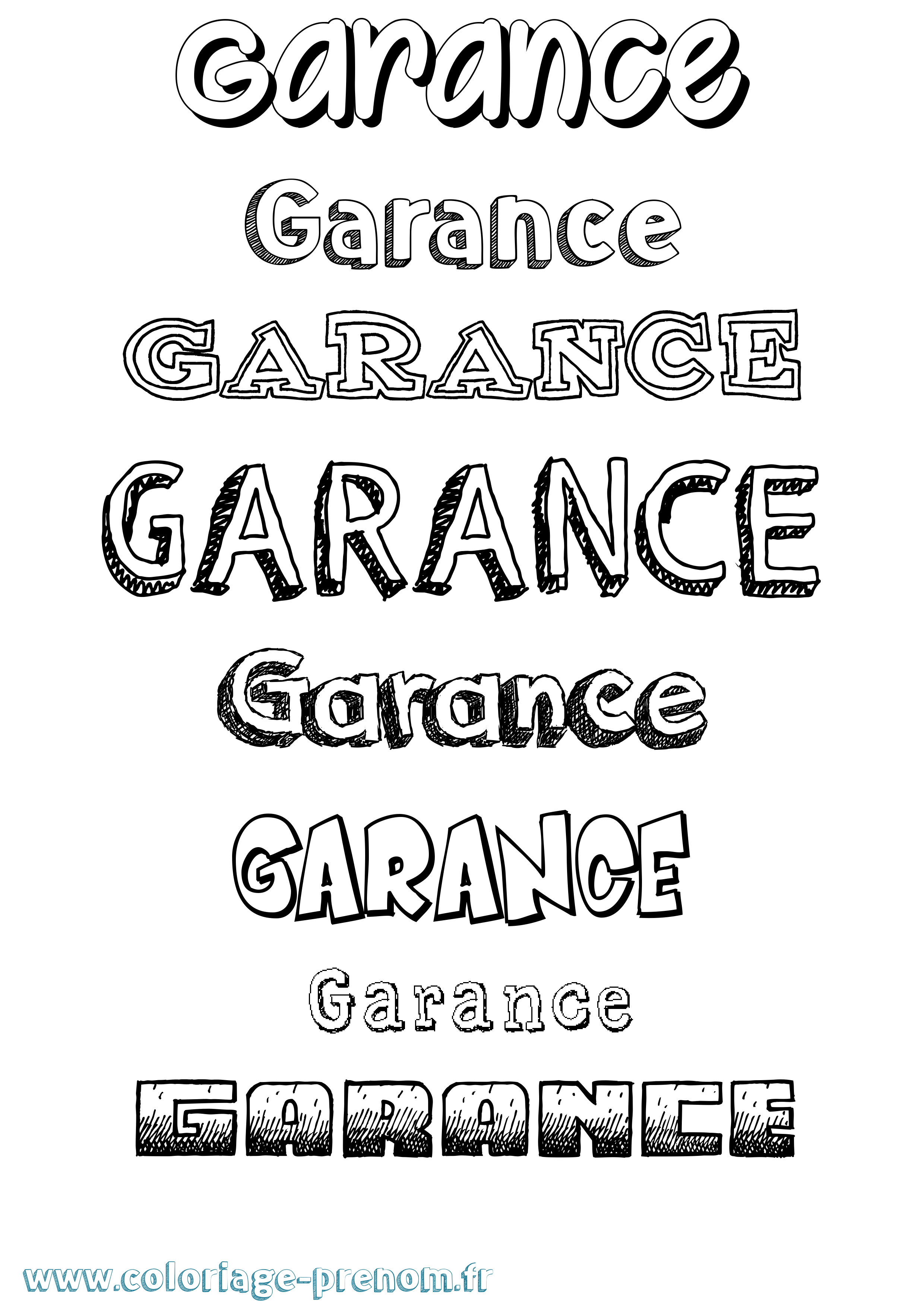 Coloriage prénom Garance