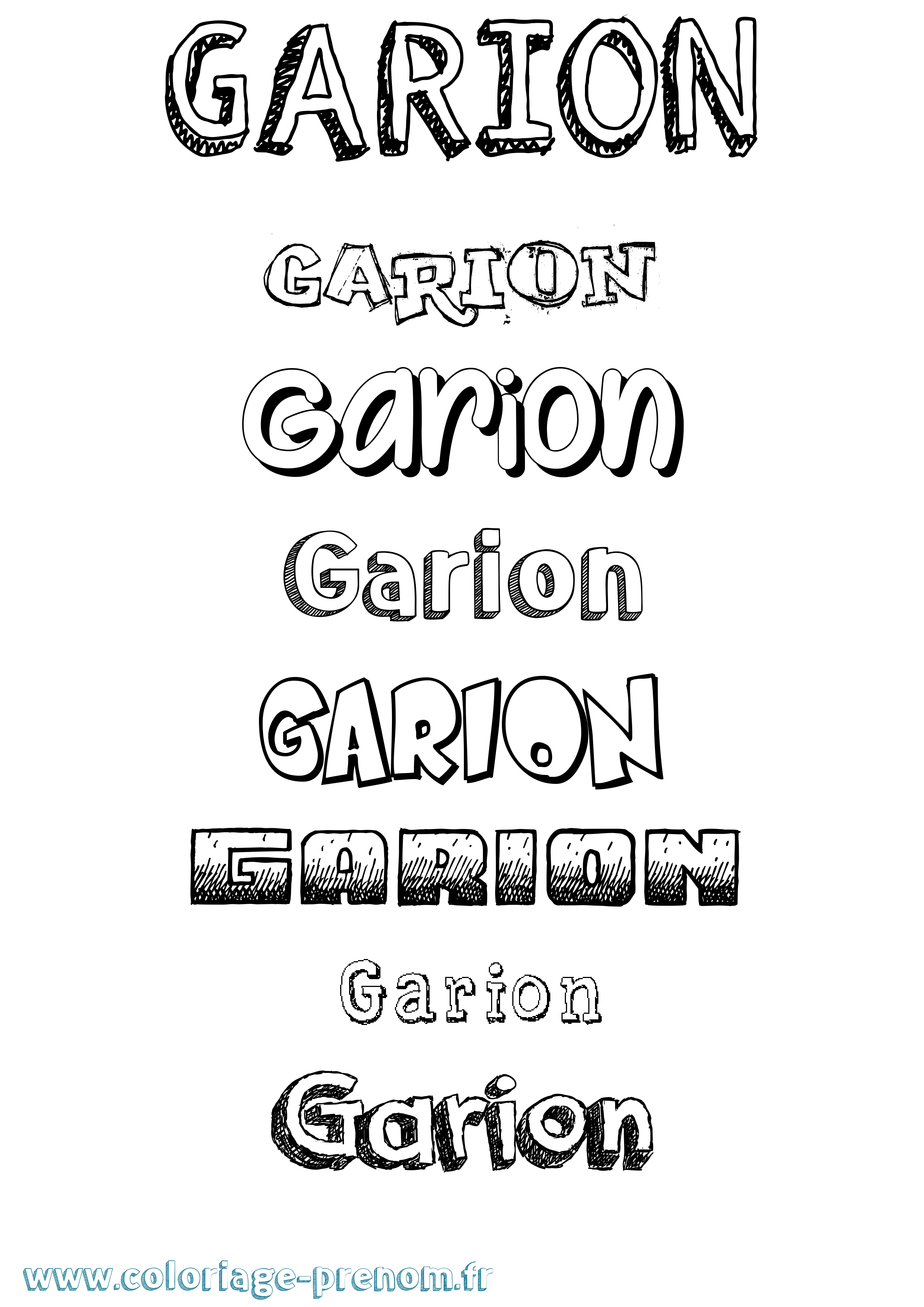 Coloriage prénom Garion Dessiné