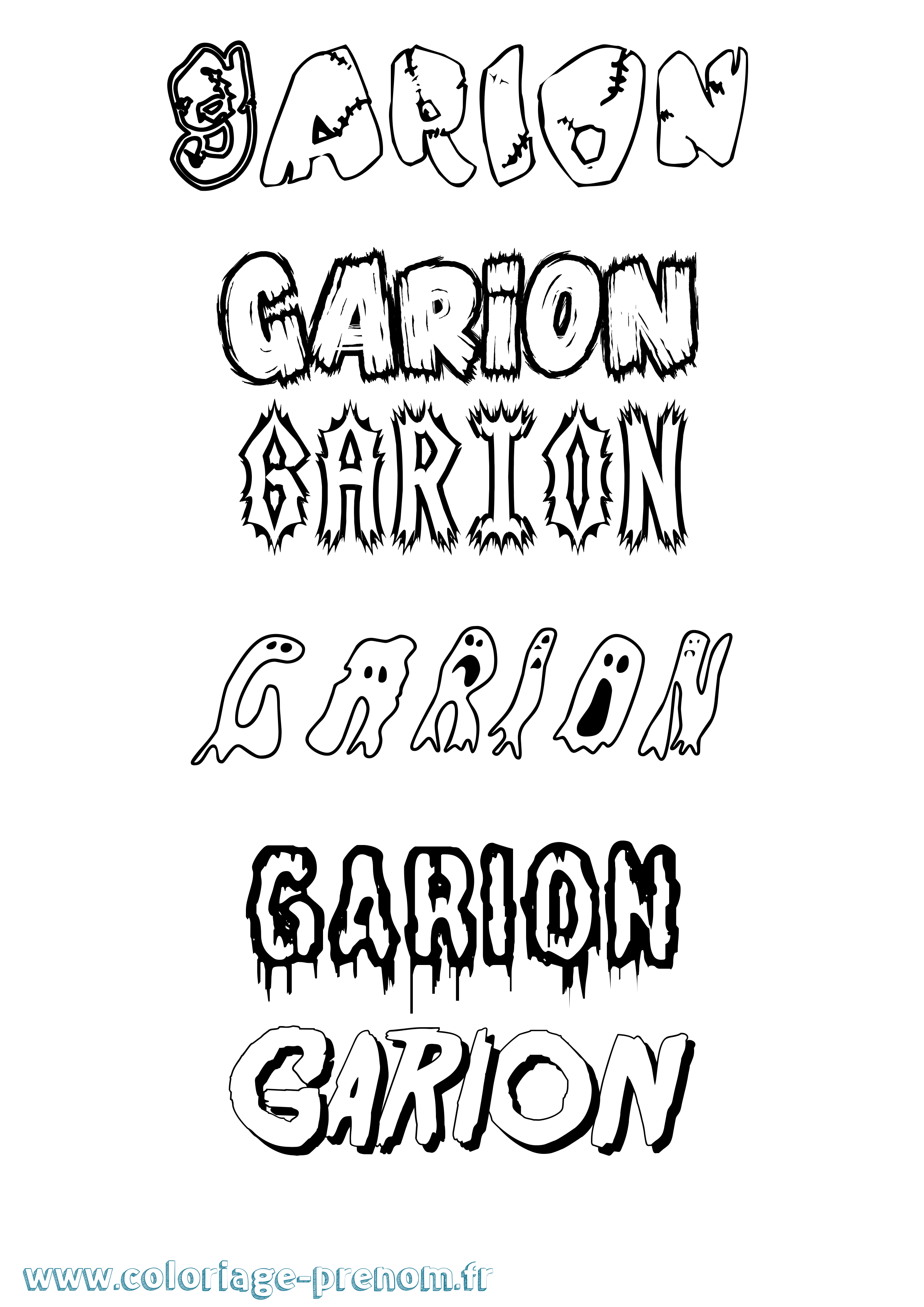 Coloriage prénom Garion Frisson