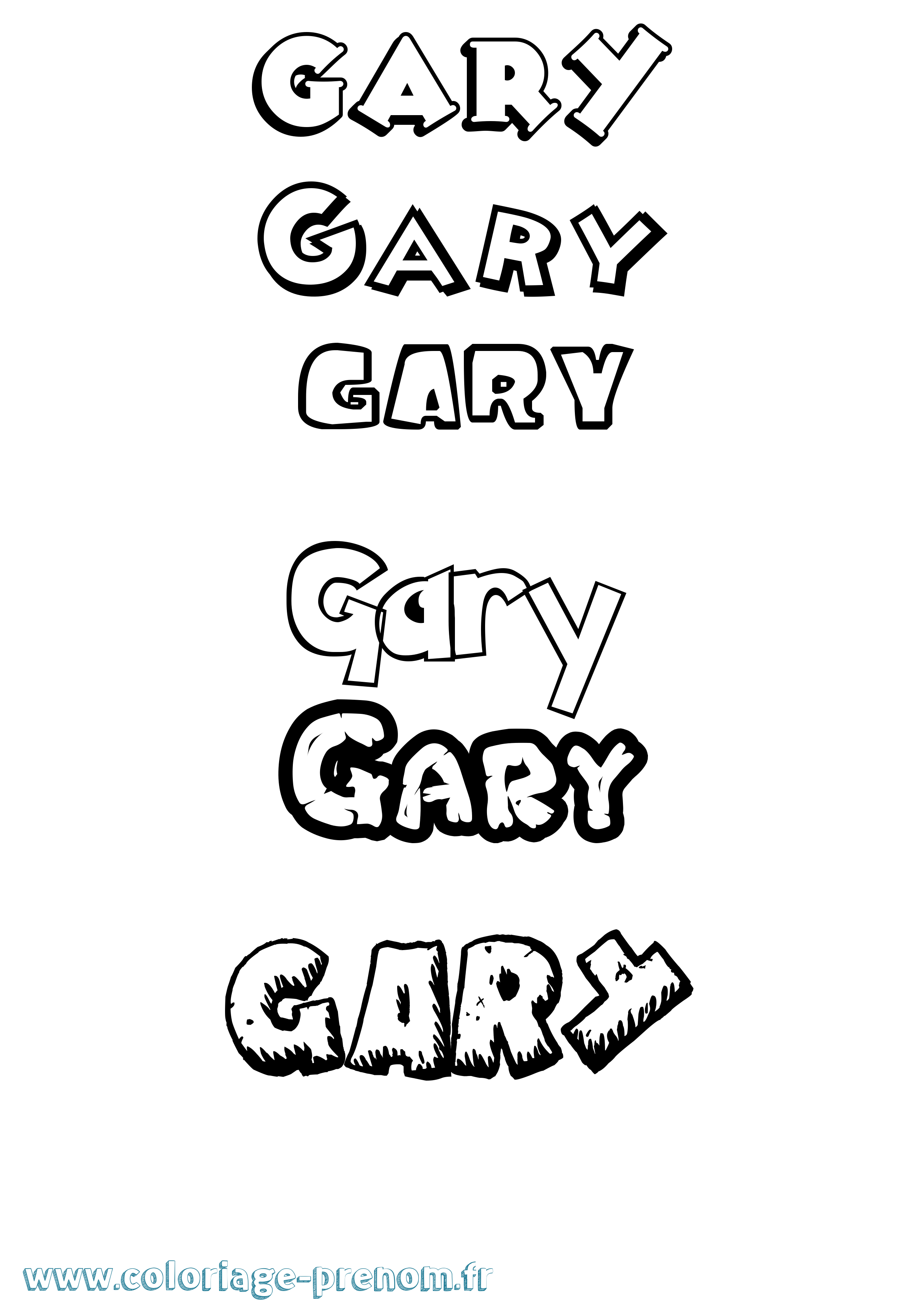 Coloriage prénom Gary Dessin Animé