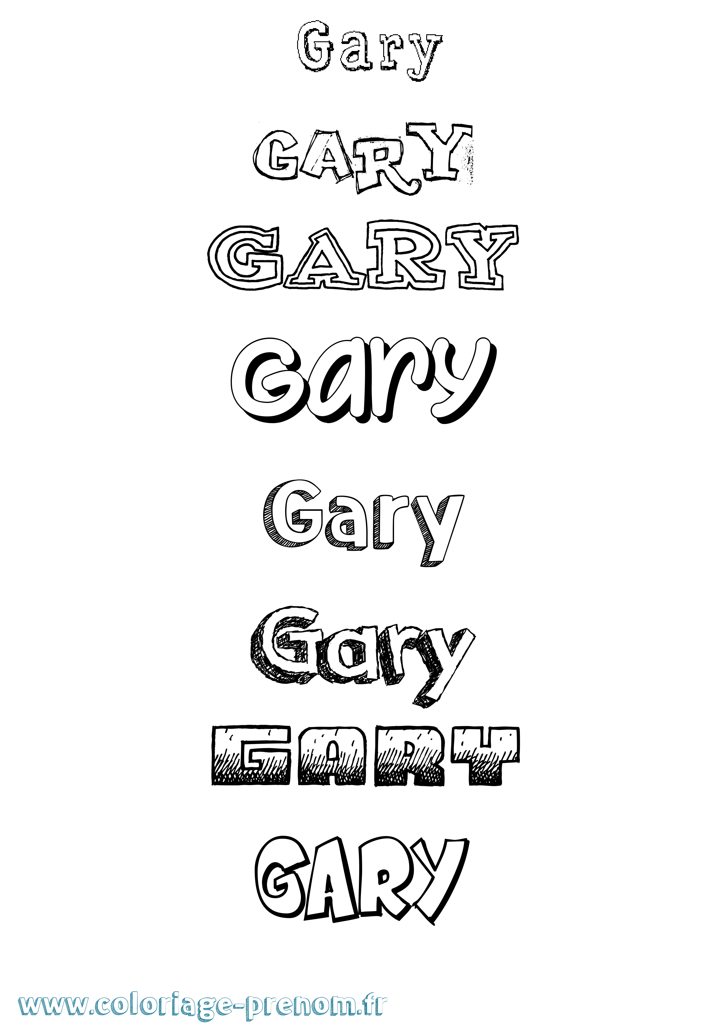 Coloriage prénom Gary