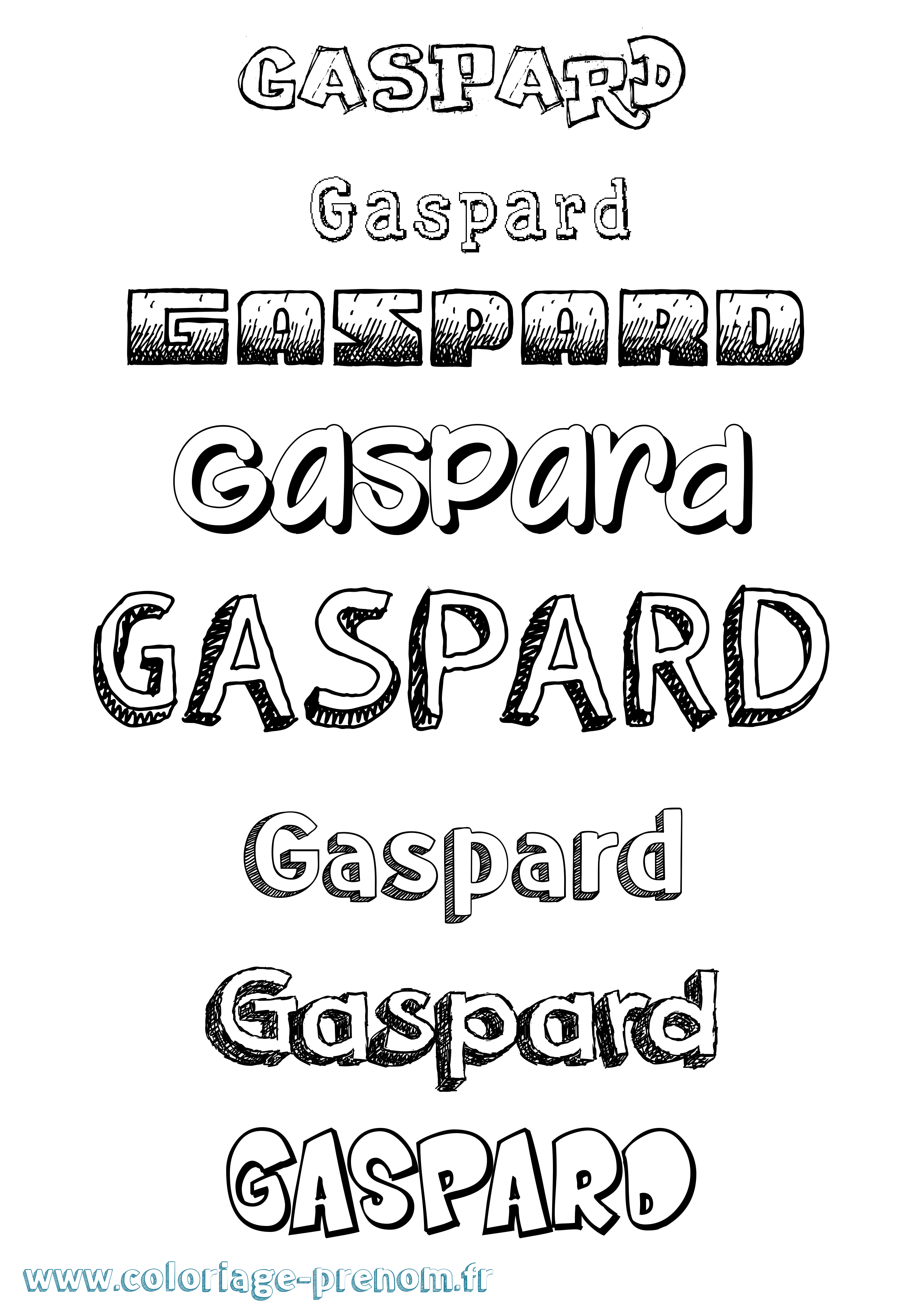Coloriage prénom Gaspard Dessiné