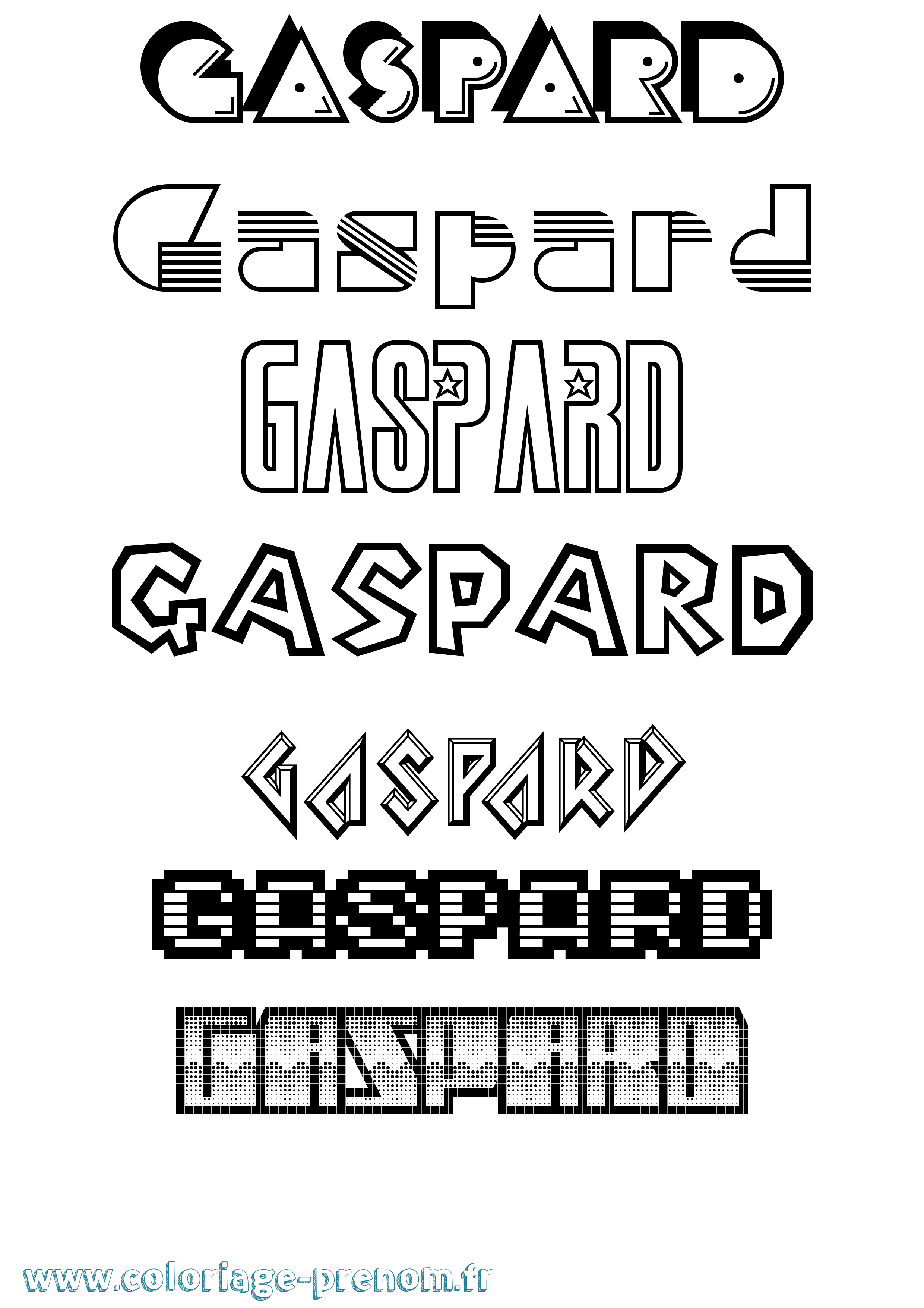 Coloriage prénom Gaspard