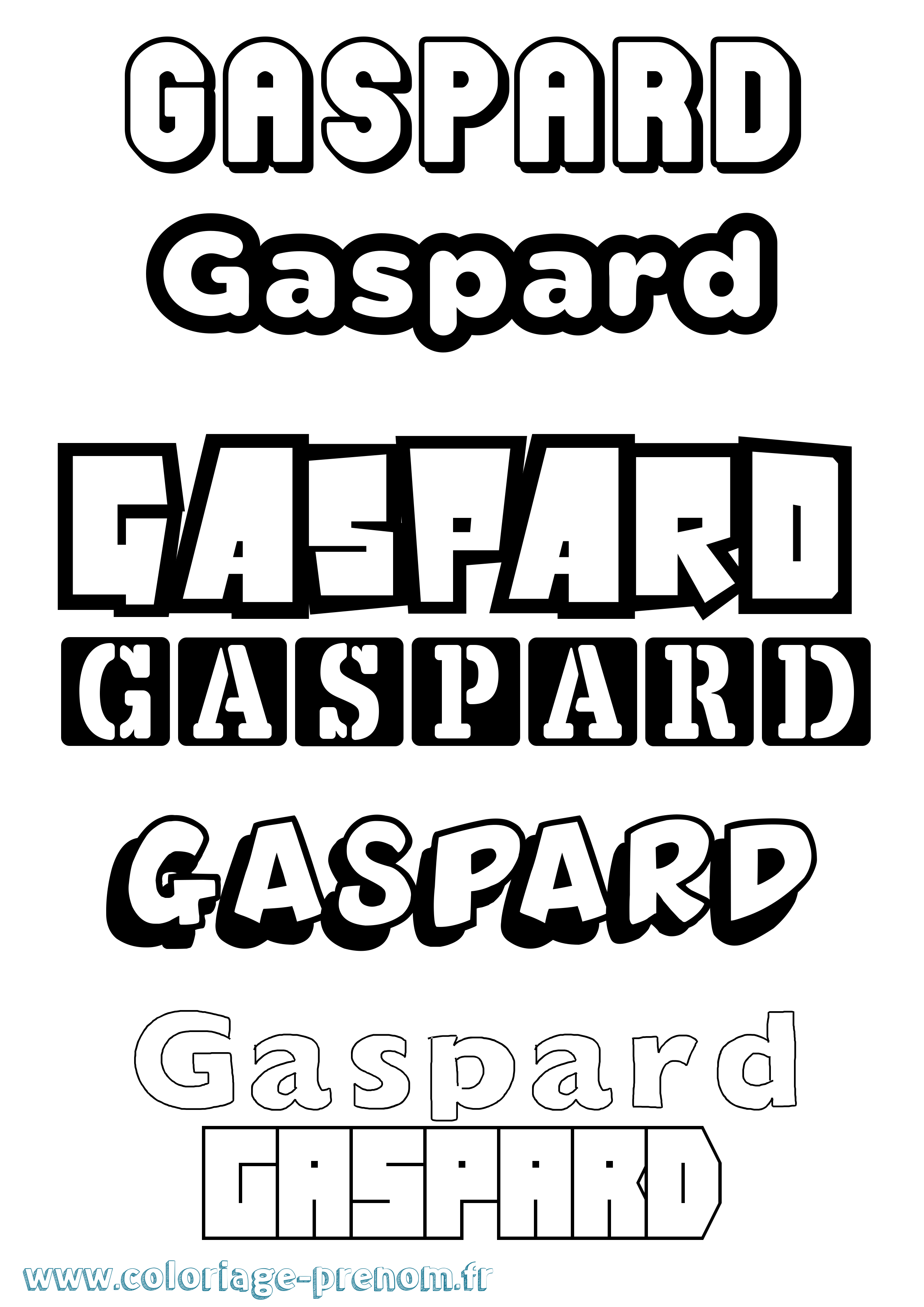 Coloriage prénom Gaspard Simple
