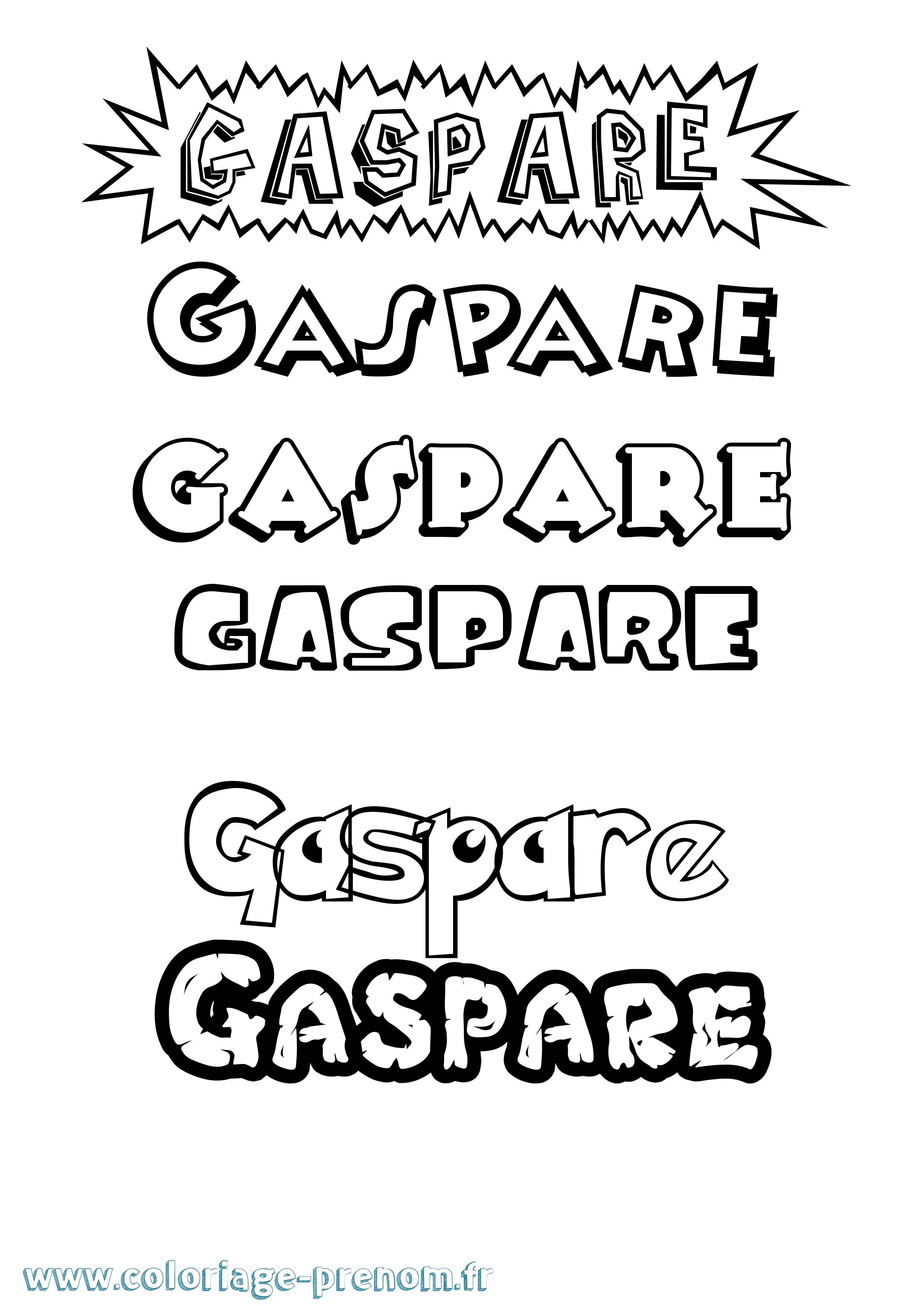 Coloriage prénom Gaspare Dessin Animé