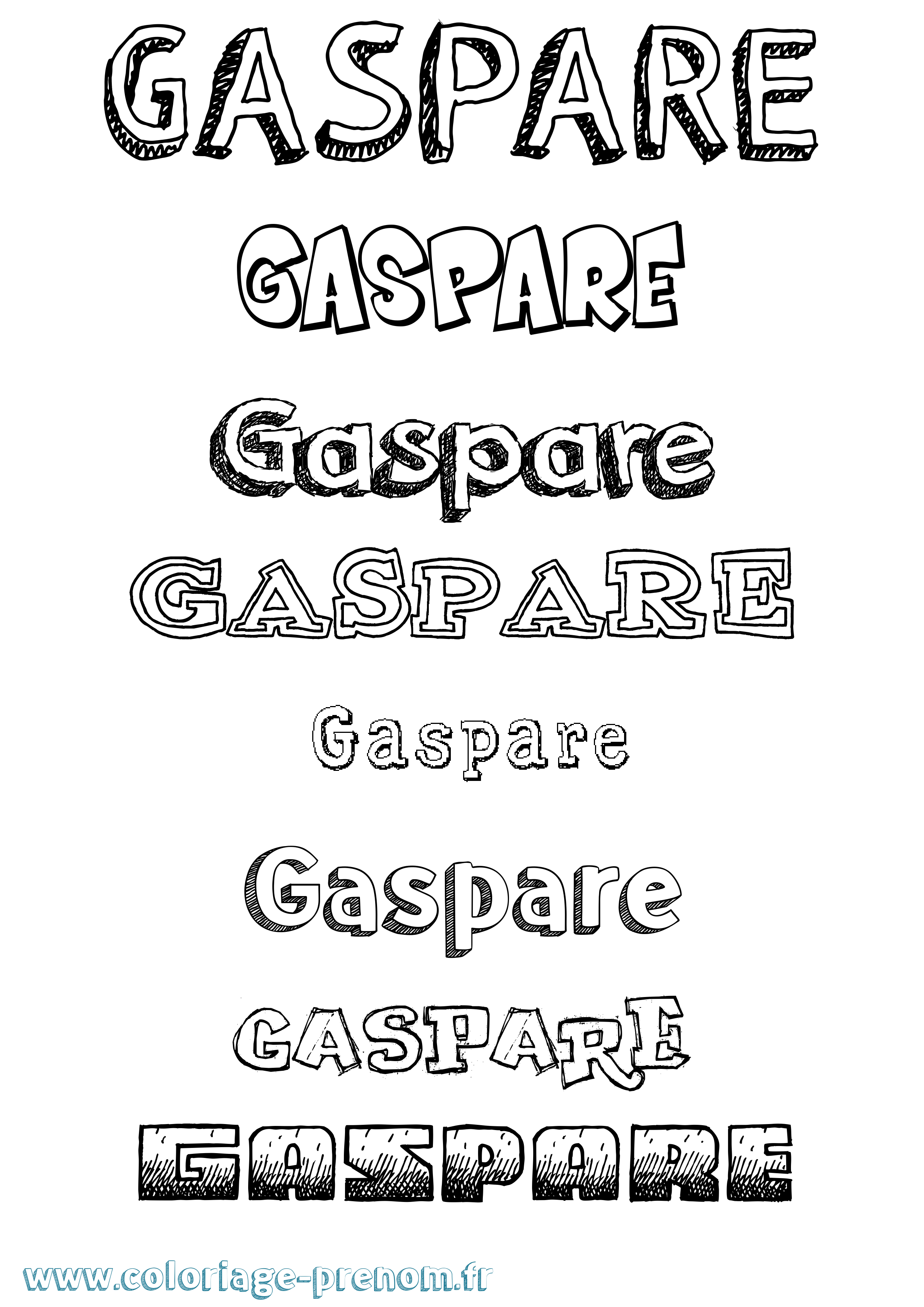 Coloriage prénom Gaspare Dessiné