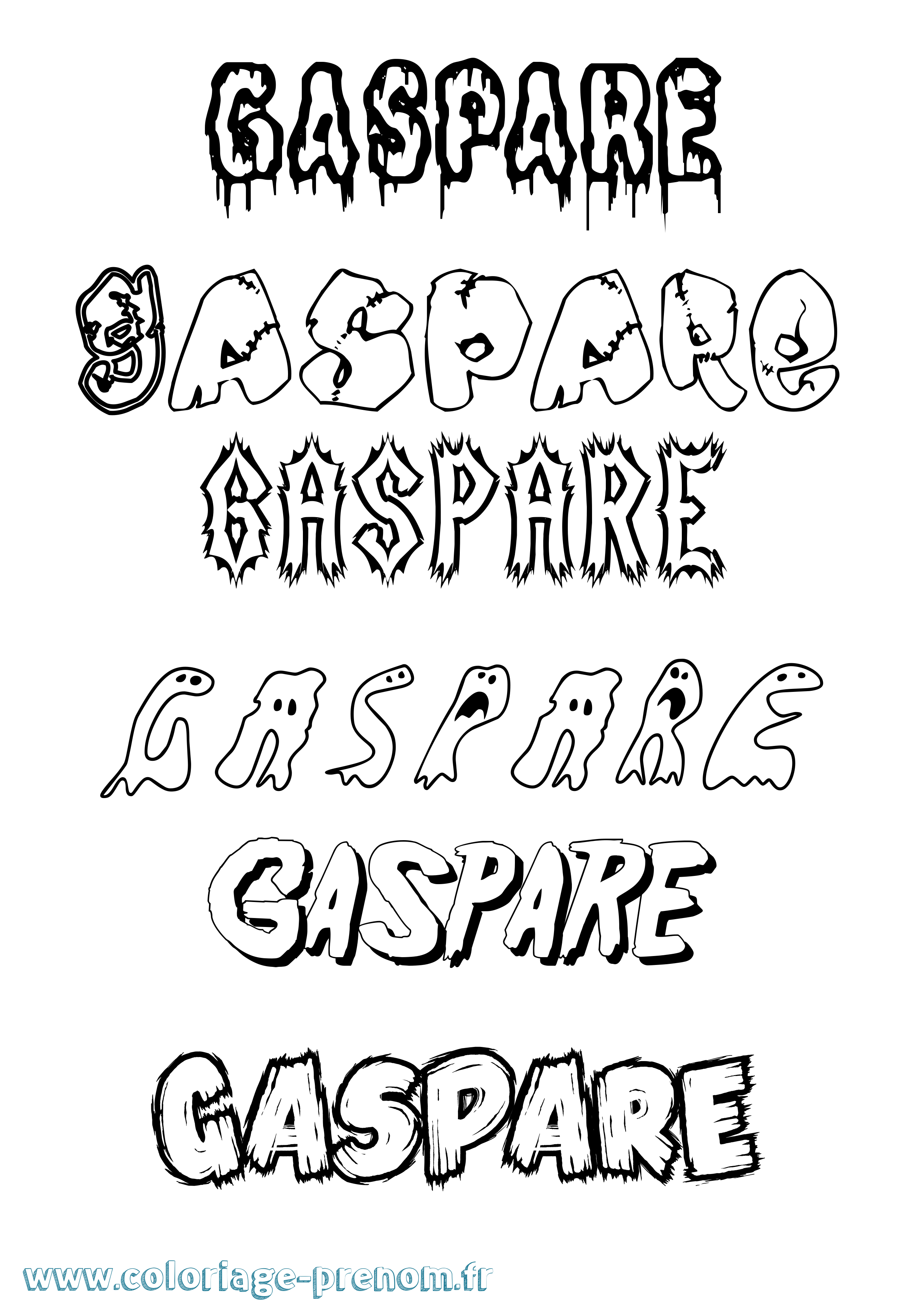 Coloriage prénom Gaspare Frisson