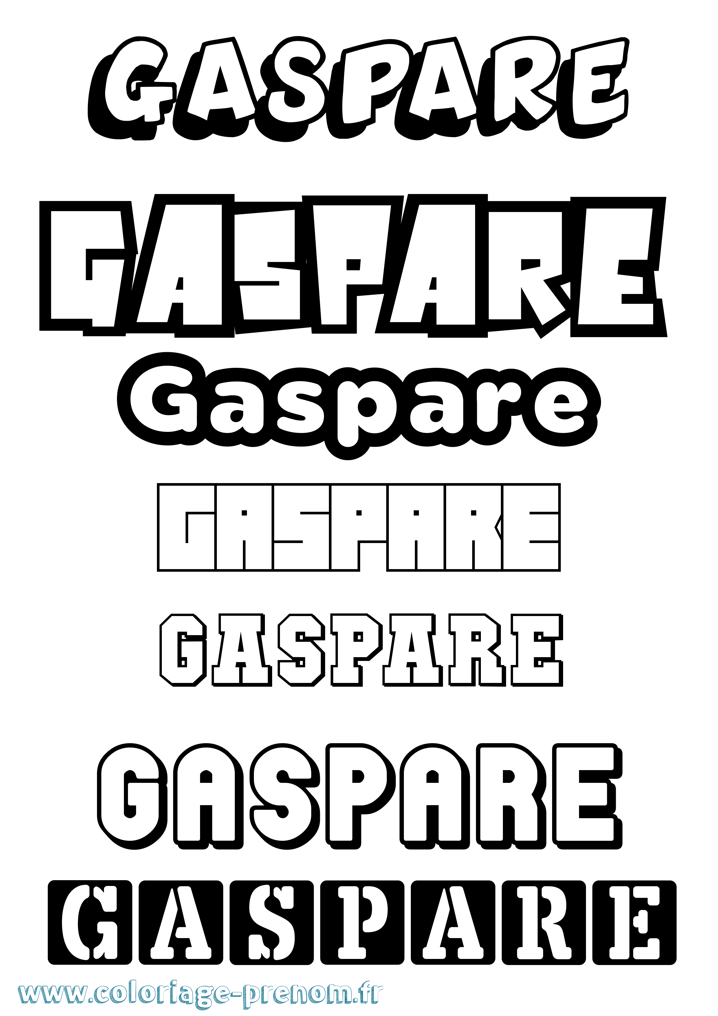 Coloriage prénom Gaspare Simple