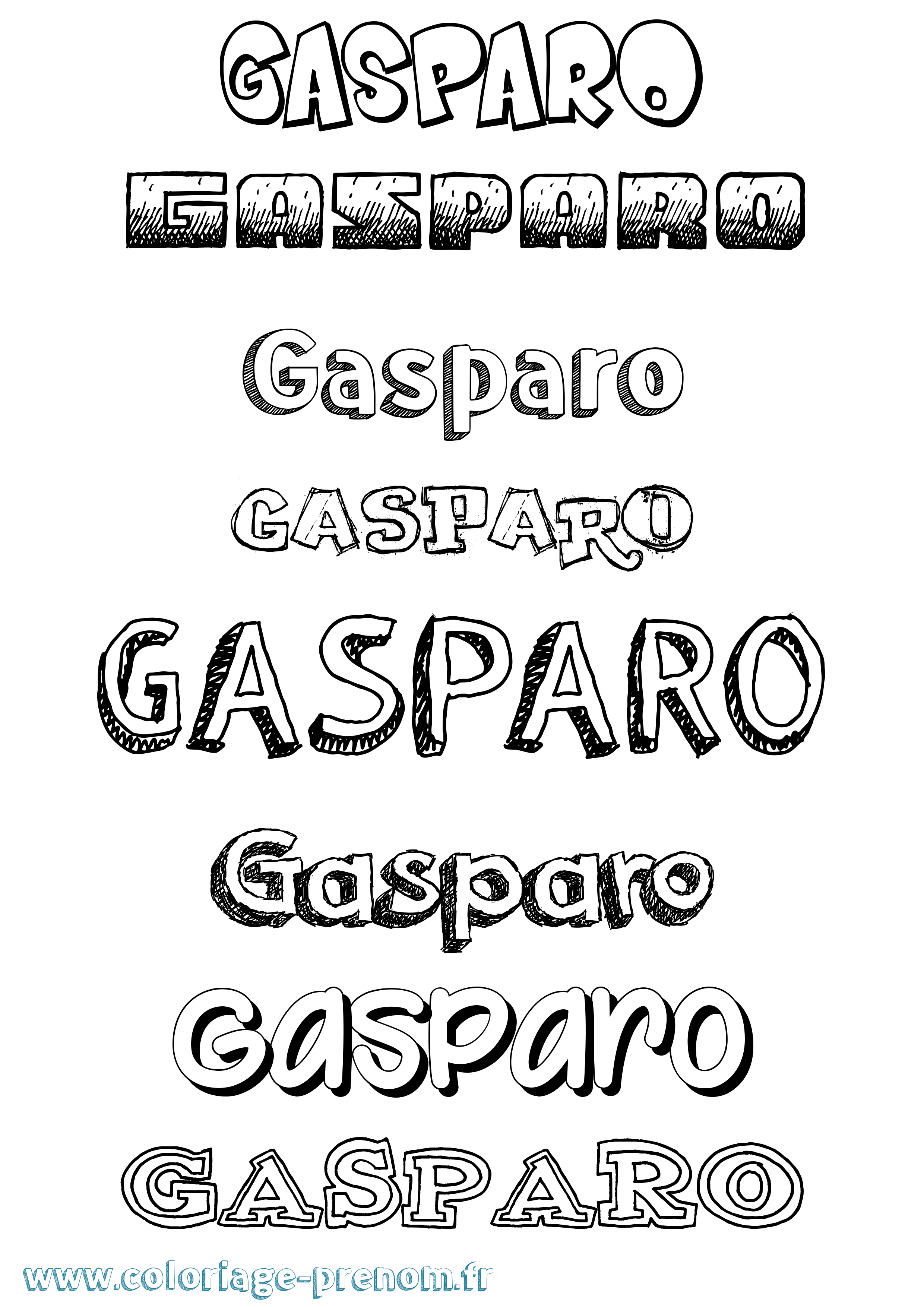 Coloriage prénom Gasparo Dessiné