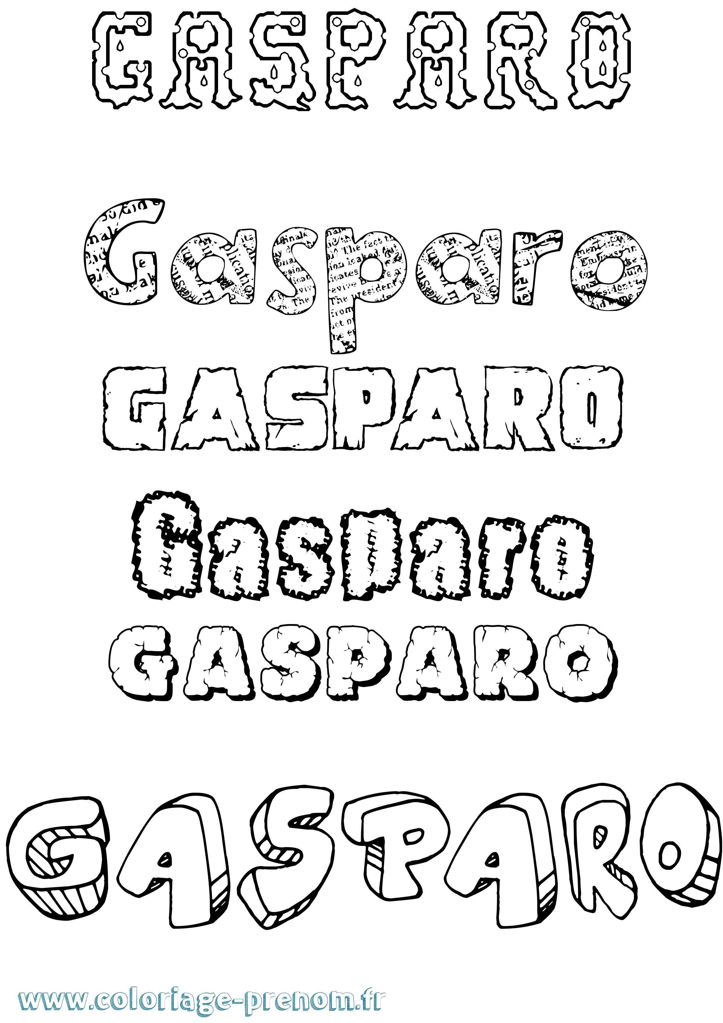 Coloriage prénom Gasparo Destructuré