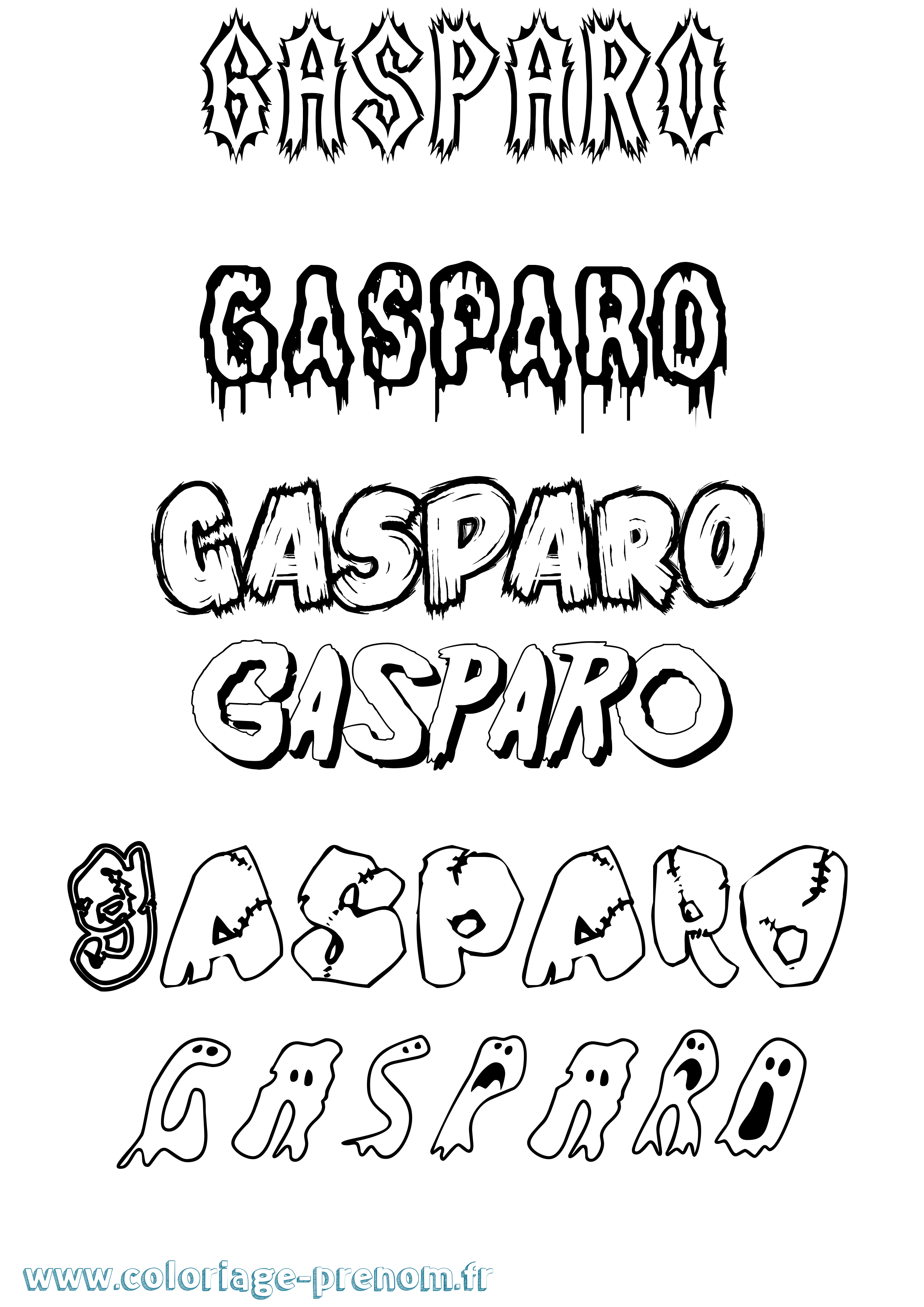 Coloriage prénom Gasparo Frisson