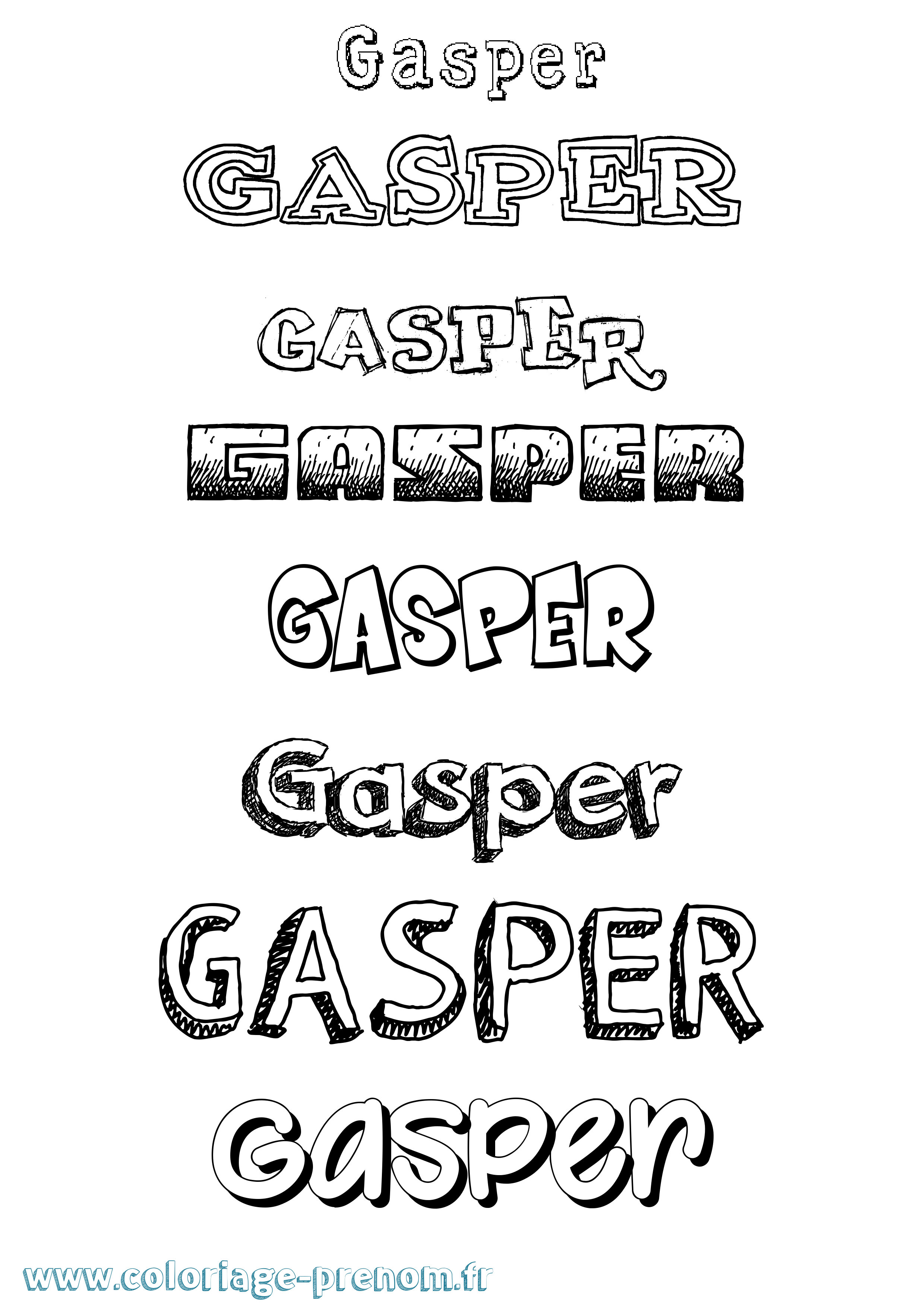 Coloriage prénom Gasper Dessiné