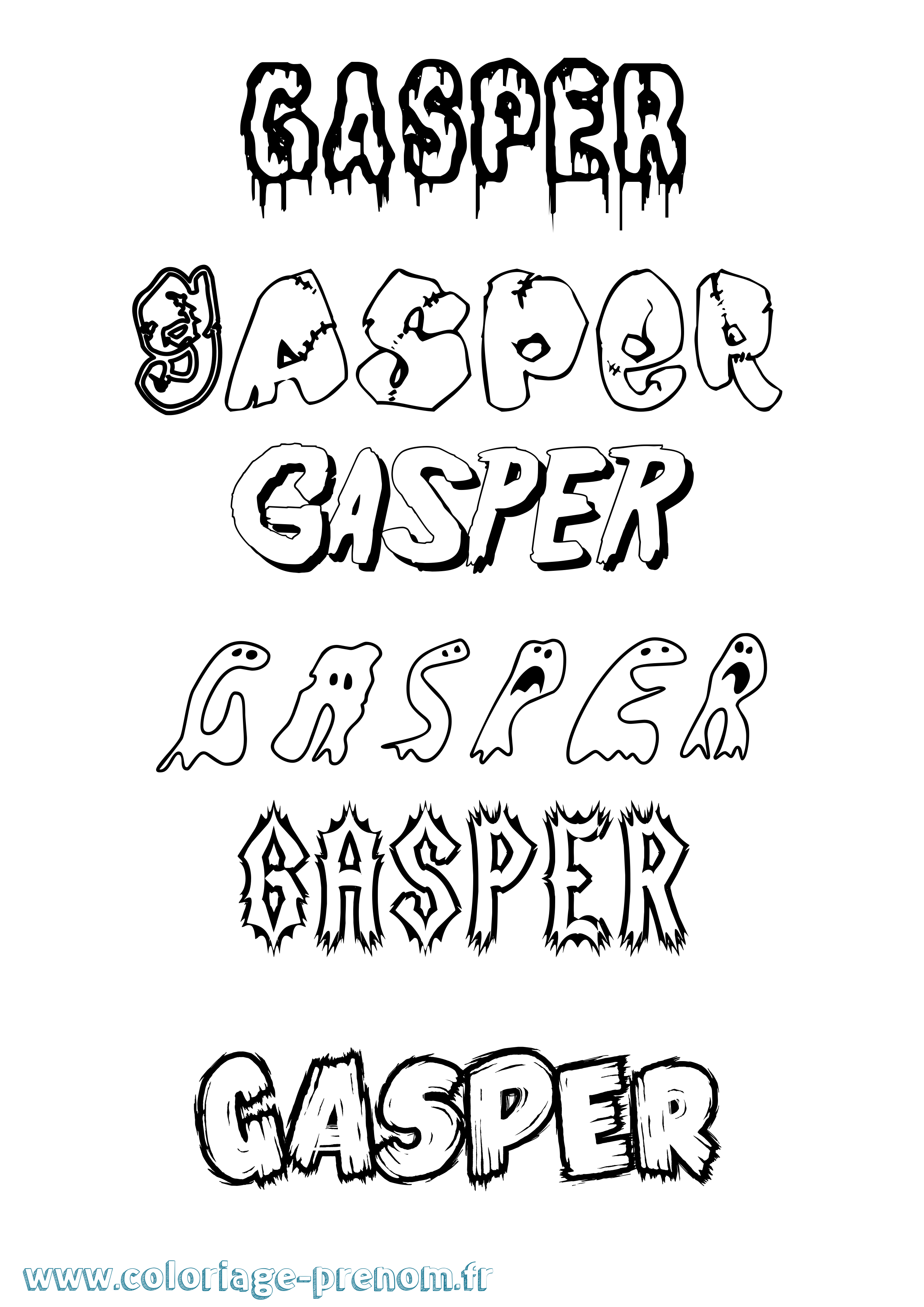 Coloriage prénom Gasper Frisson