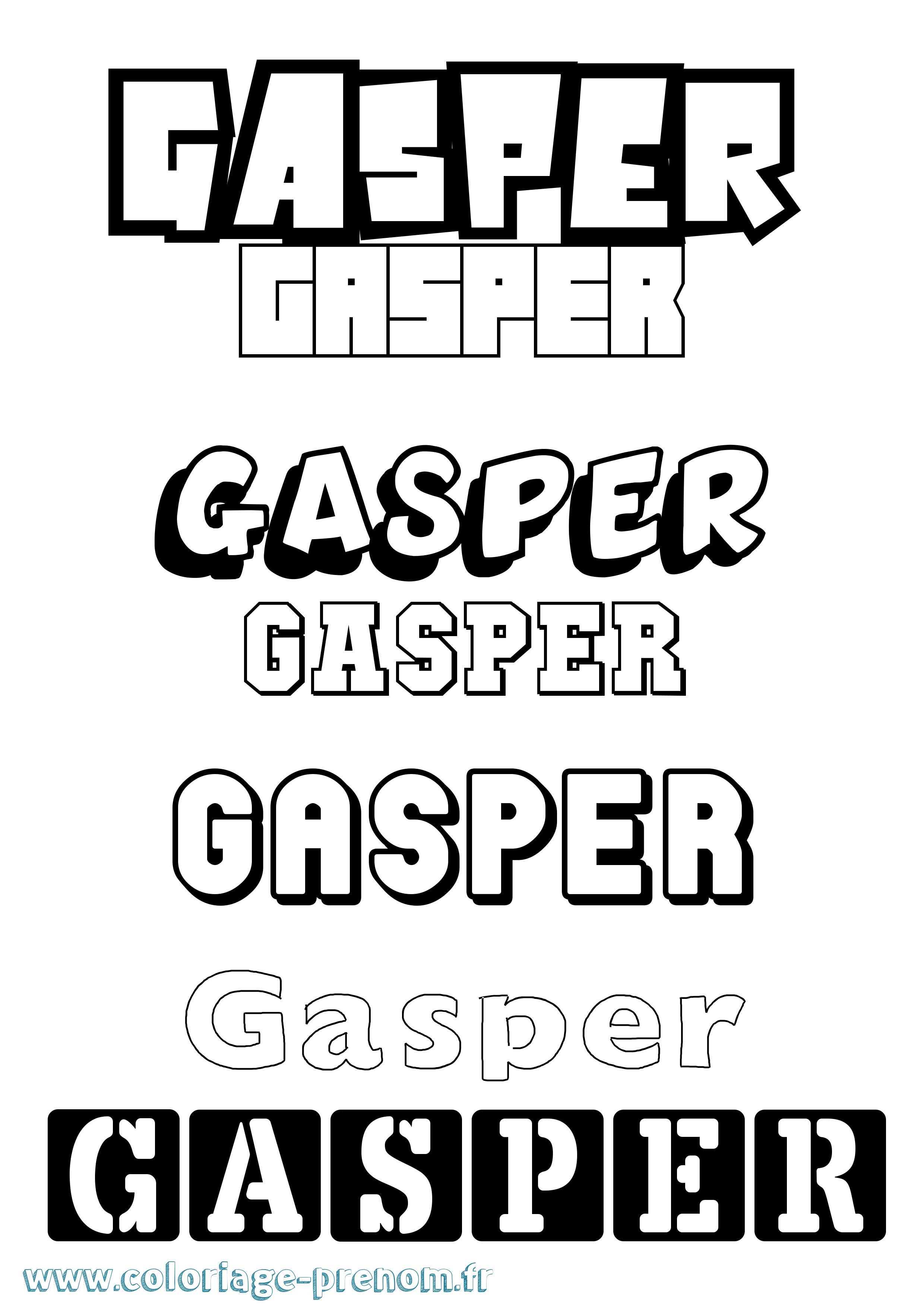 Coloriage prénom Gasper Simple