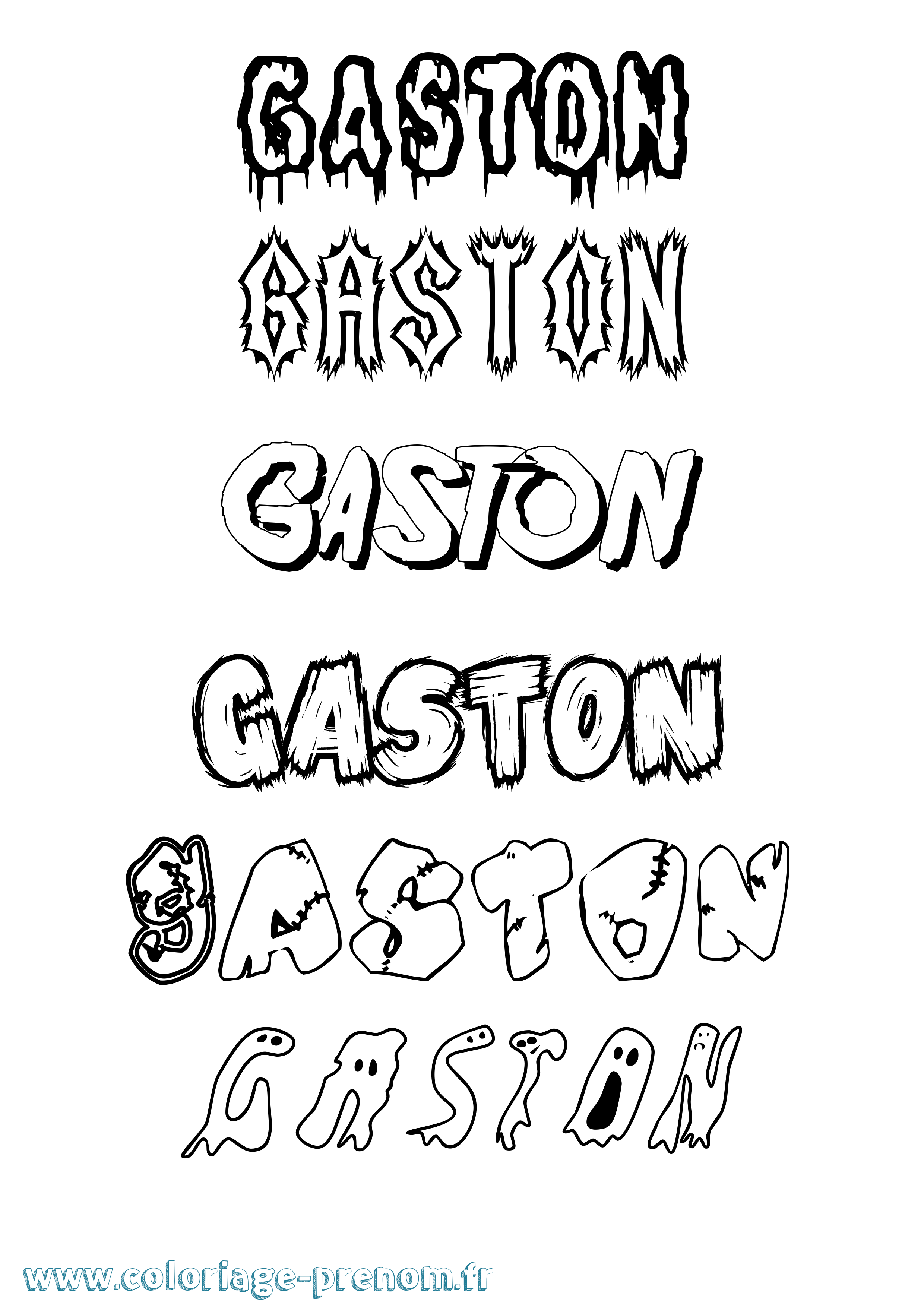 Coloriage prénom Gaston Frisson