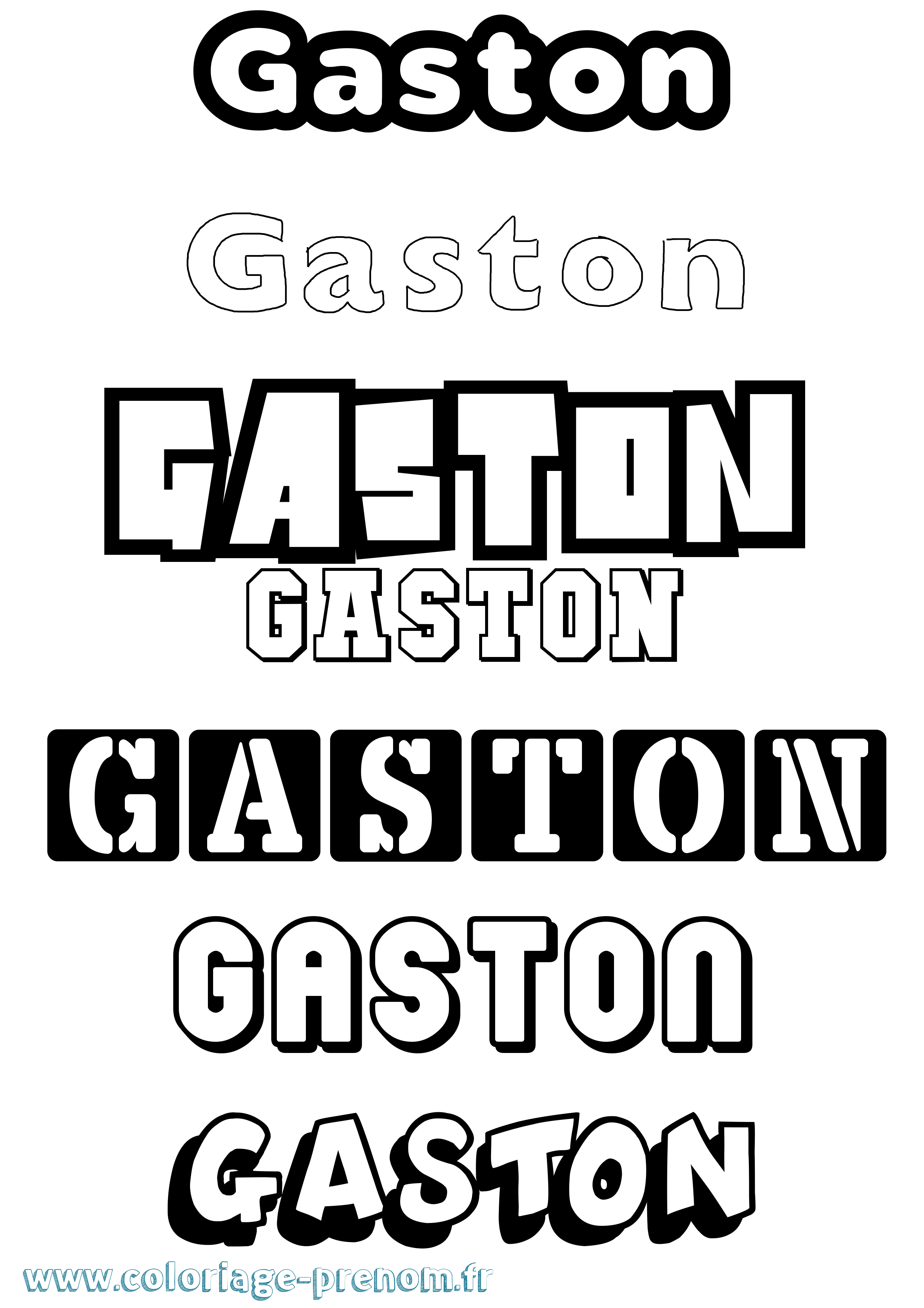 Coloriage prénom Gaston Simple