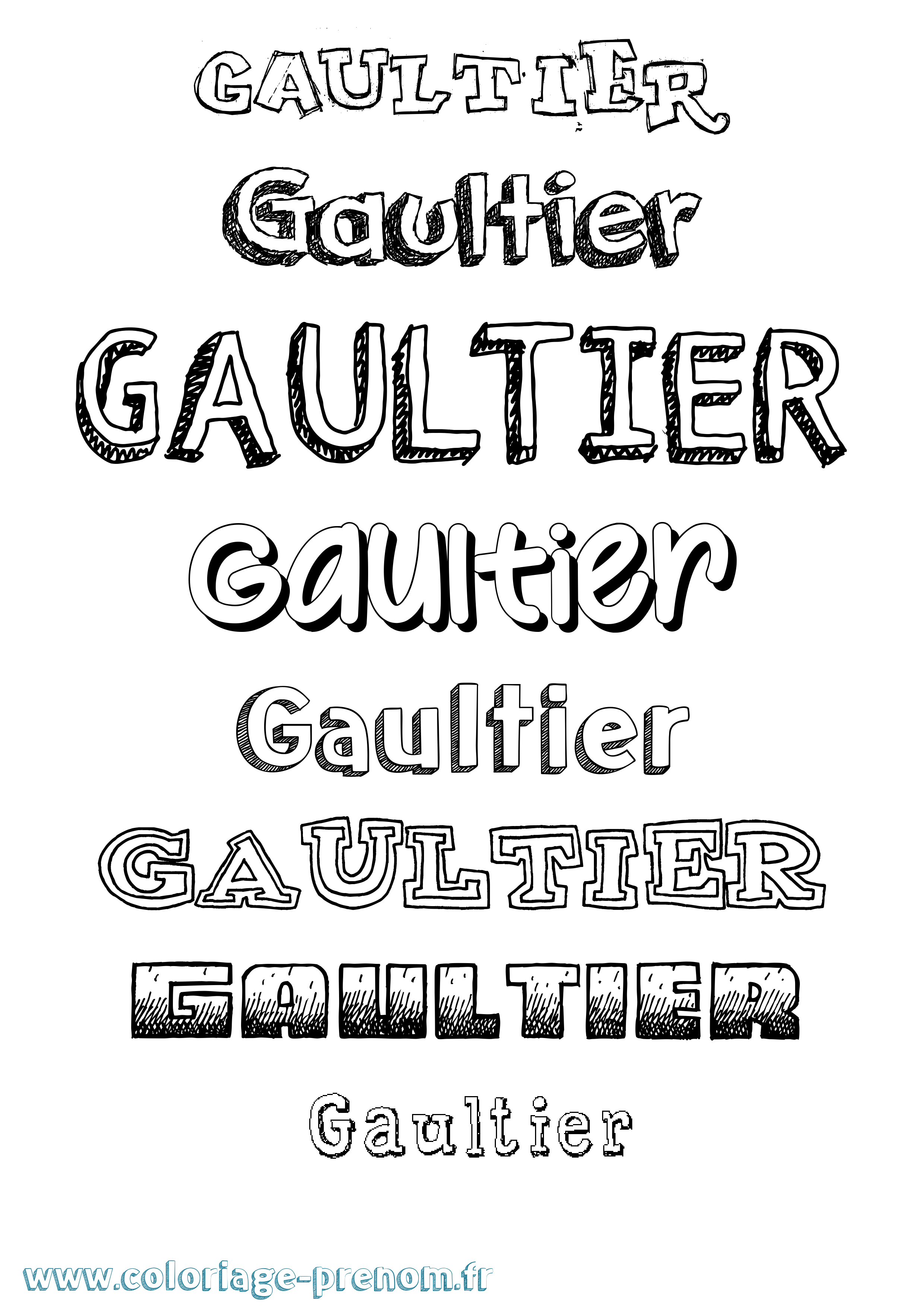 Coloriage Gaultier Dessiné Coloriage prénom Gaultier Dessiné
