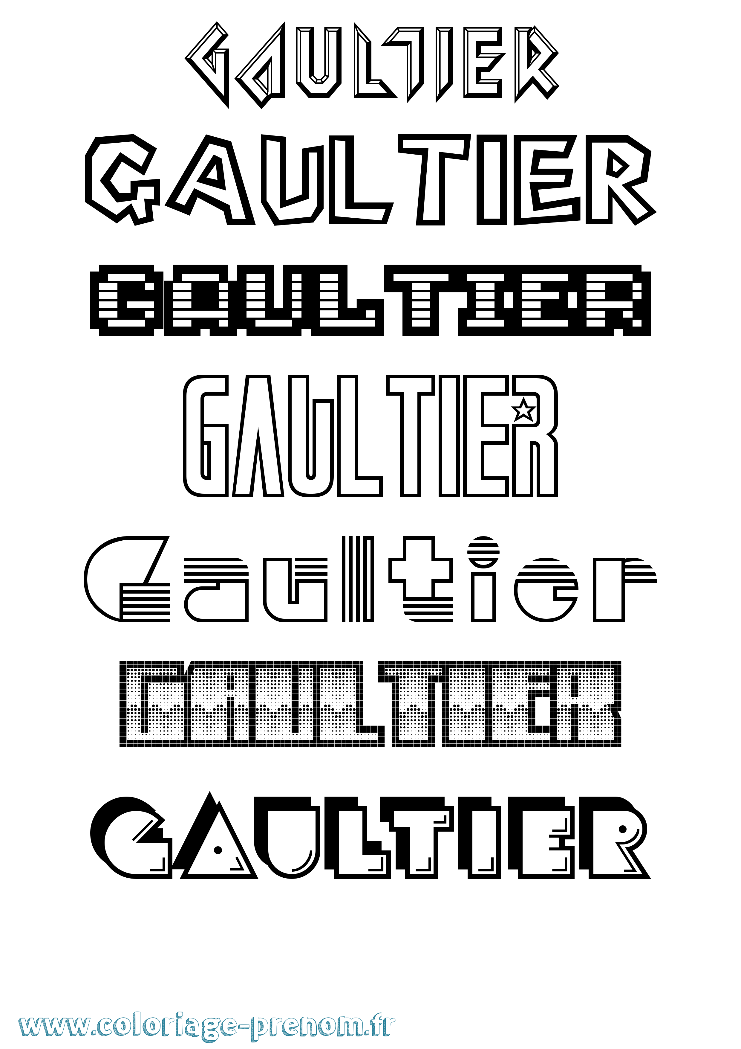 Coloriage Gaultier Jeux Vidéos Coloriage prénom Gaultier Jeux Vidéos