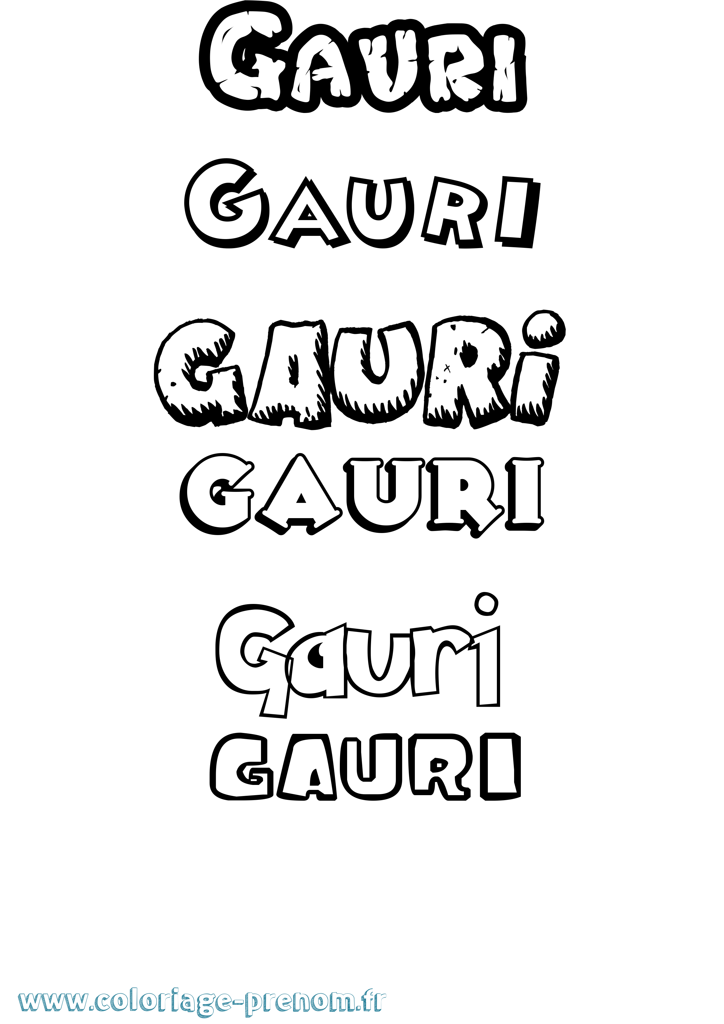 Coloriage Gauri Dessin Animé Coloriage prénom Gauri Dessin Animé
