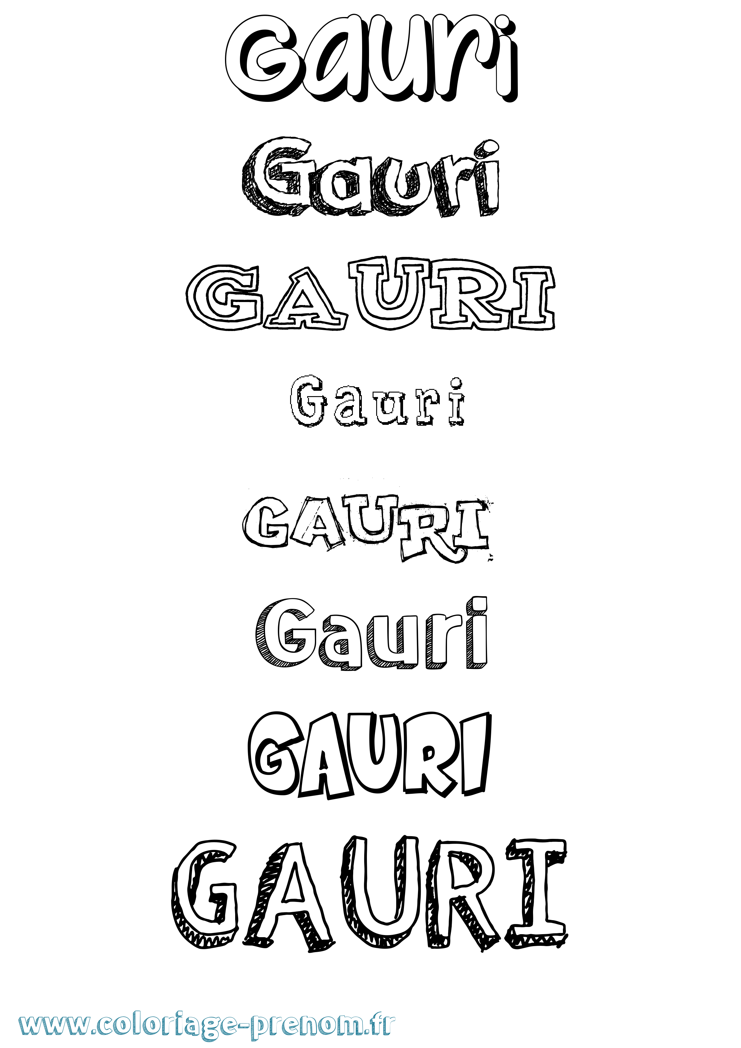 Coloriage Gauri Dessiné Coloriage prénom Gauri Dessiné