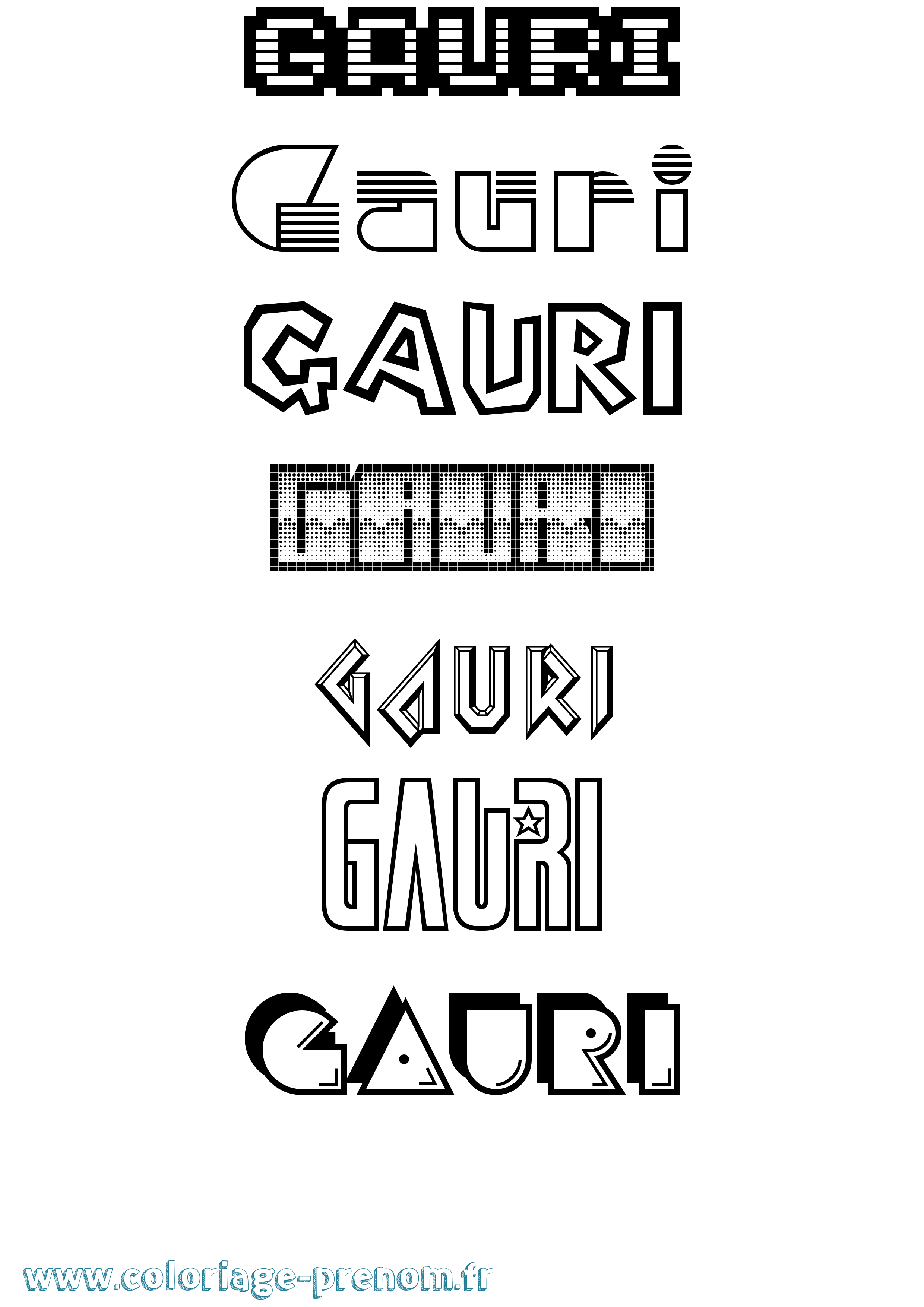 Coloriage Gauri Jeux Vidéos Coloriage prénom Gauri Jeux Vidéos