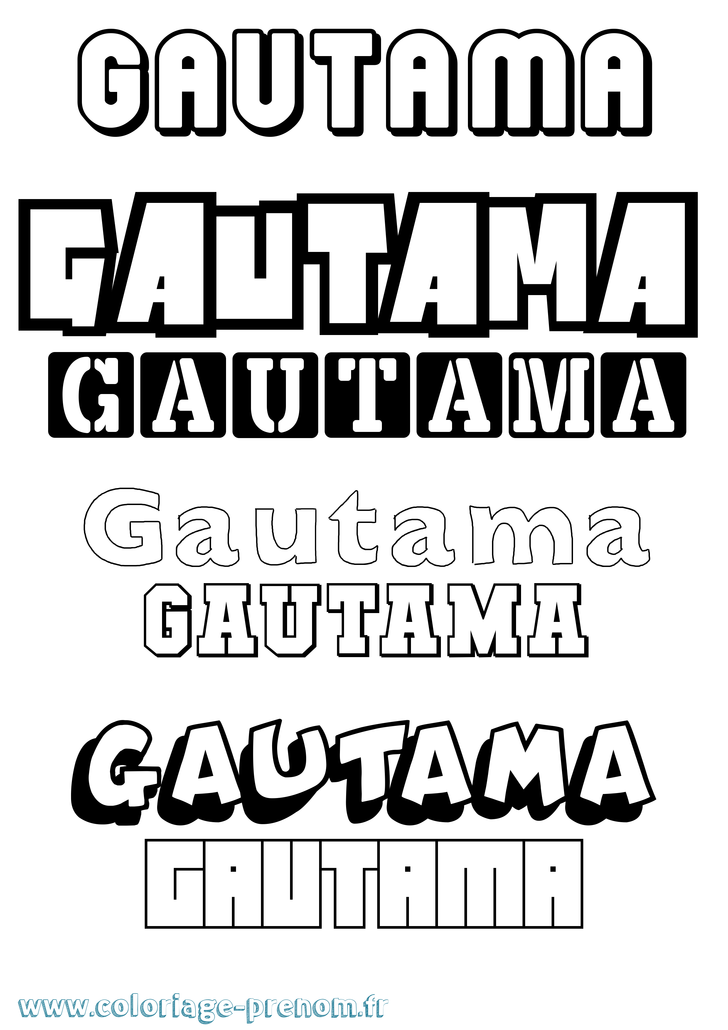 Coloriage prénom Gautama Simple