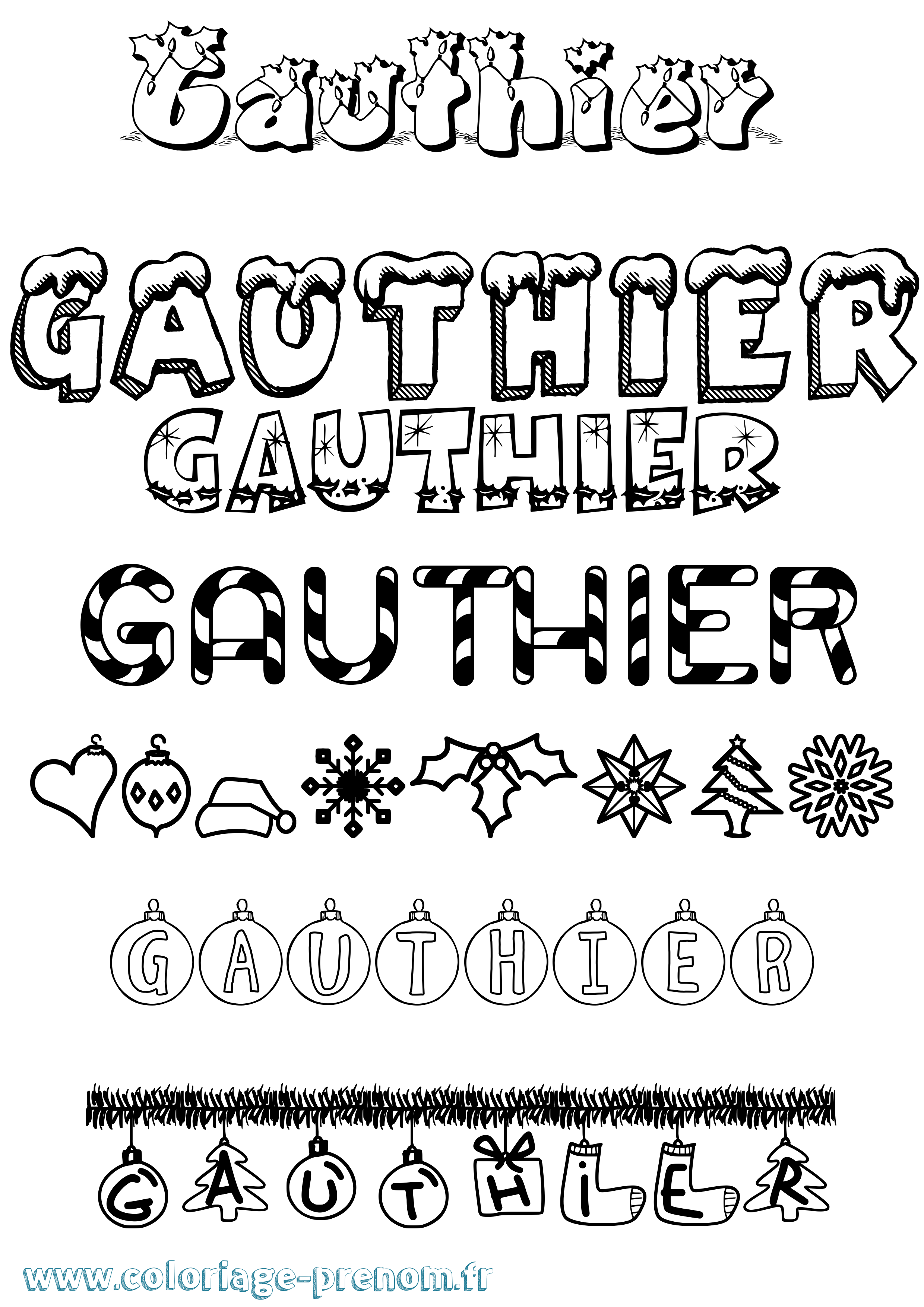 Coloriage prénom Gauthier