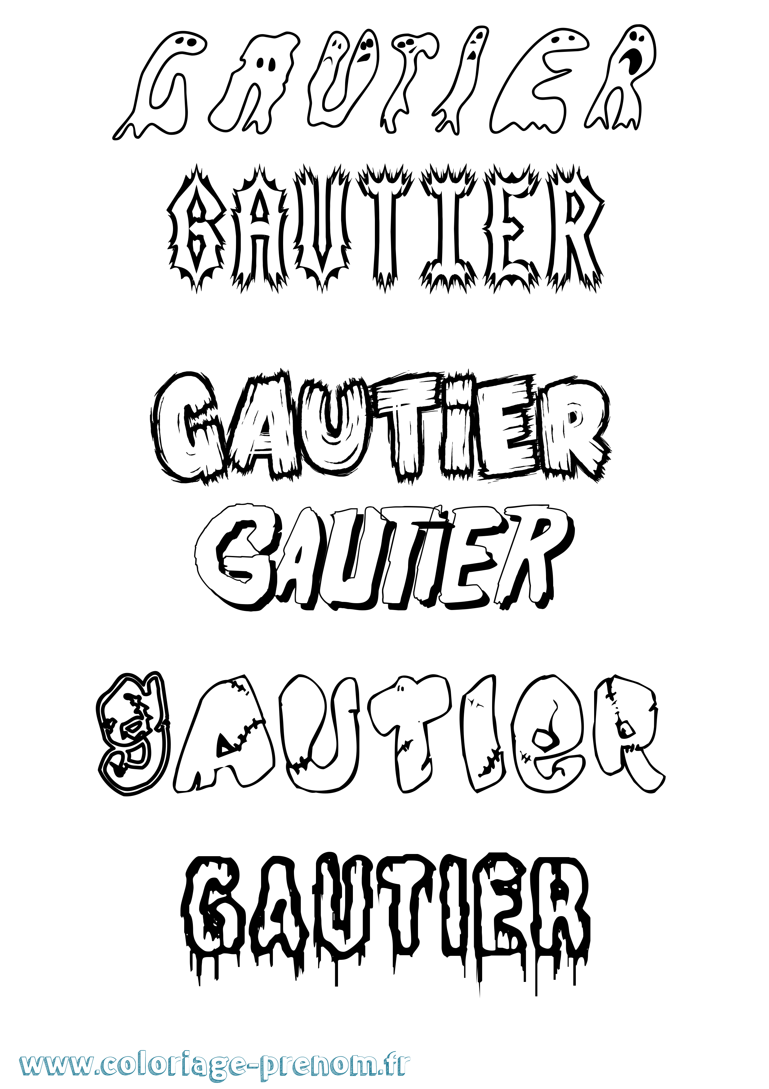 Coloriage prénom Gautier Frisson
