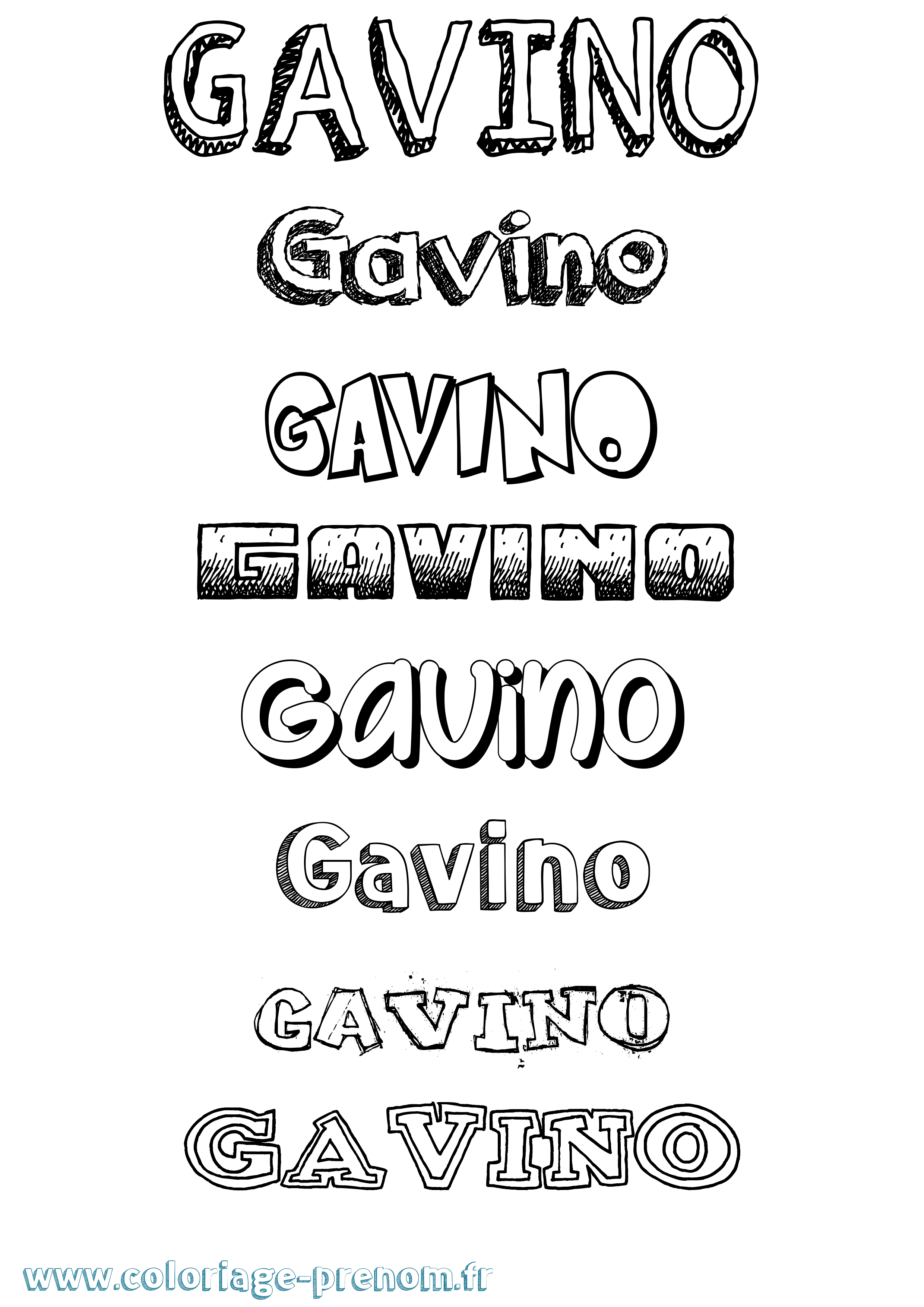 Coloriage prénom Gavino Dessiné