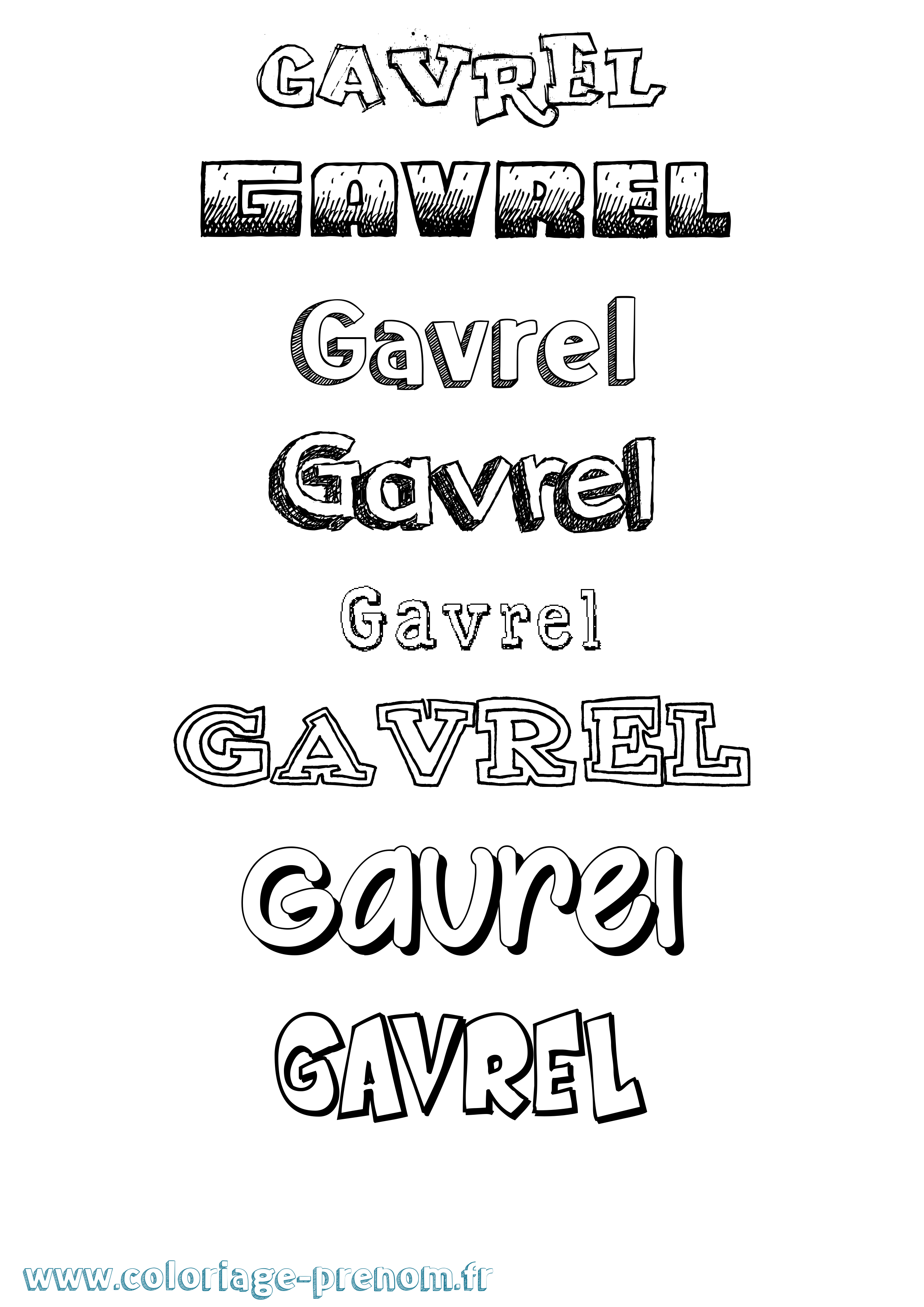 Coloriage Gavrel Dessiné Coloriage prénom Gavrel Dessiné