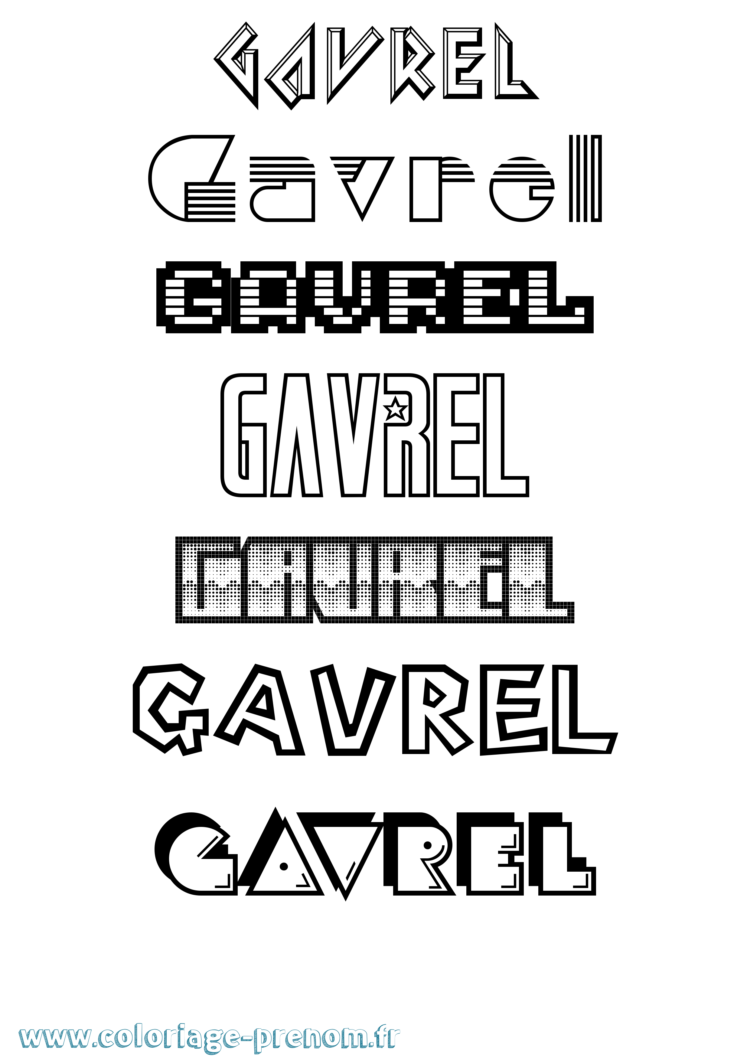 Coloriage Gavrel Jeux Vidéos Coloriage prénom Gavrel Jeux Vidéos
