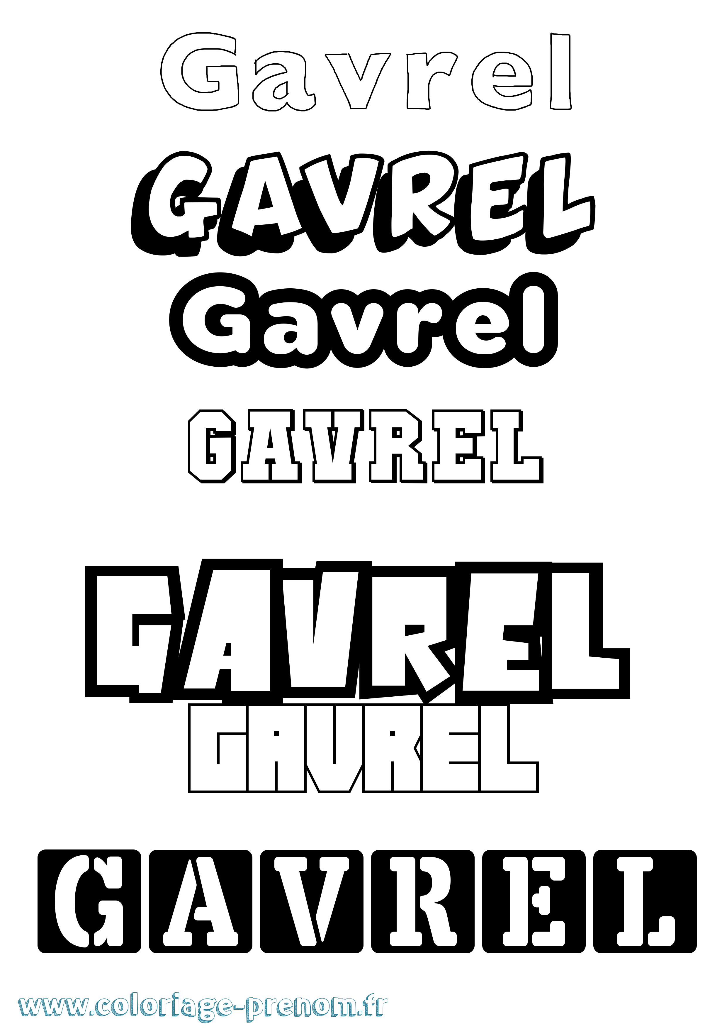 Coloriage prénom Gavrel Simple