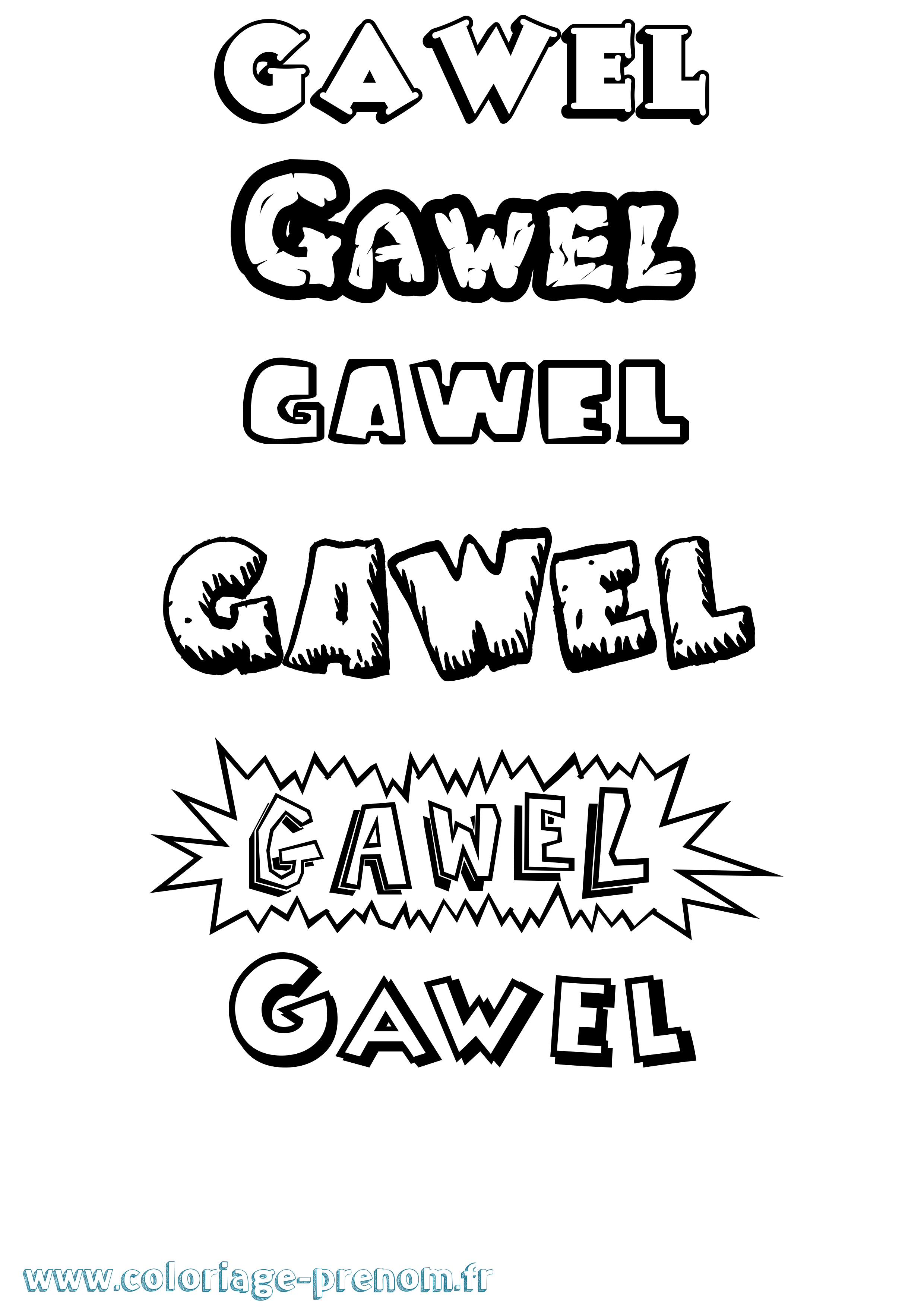 Coloriage Gawel Dessin Animé Coloriage prénom Gawel Dessin Animé