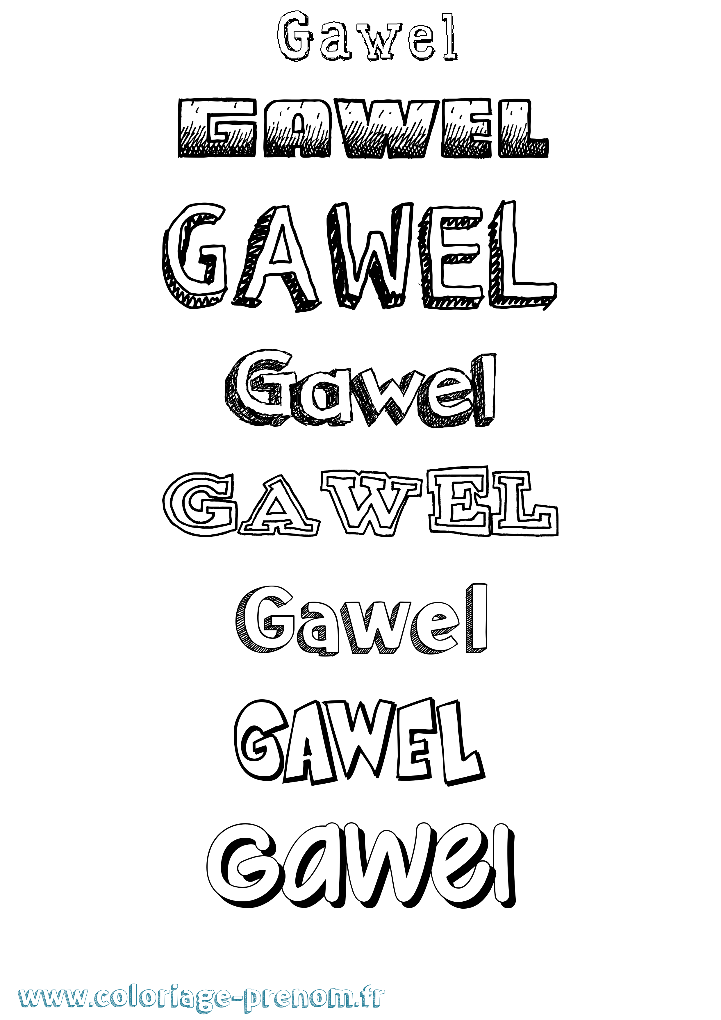 Coloriage Gawel Dessiné Coloriage prénom Gawel Dessiné