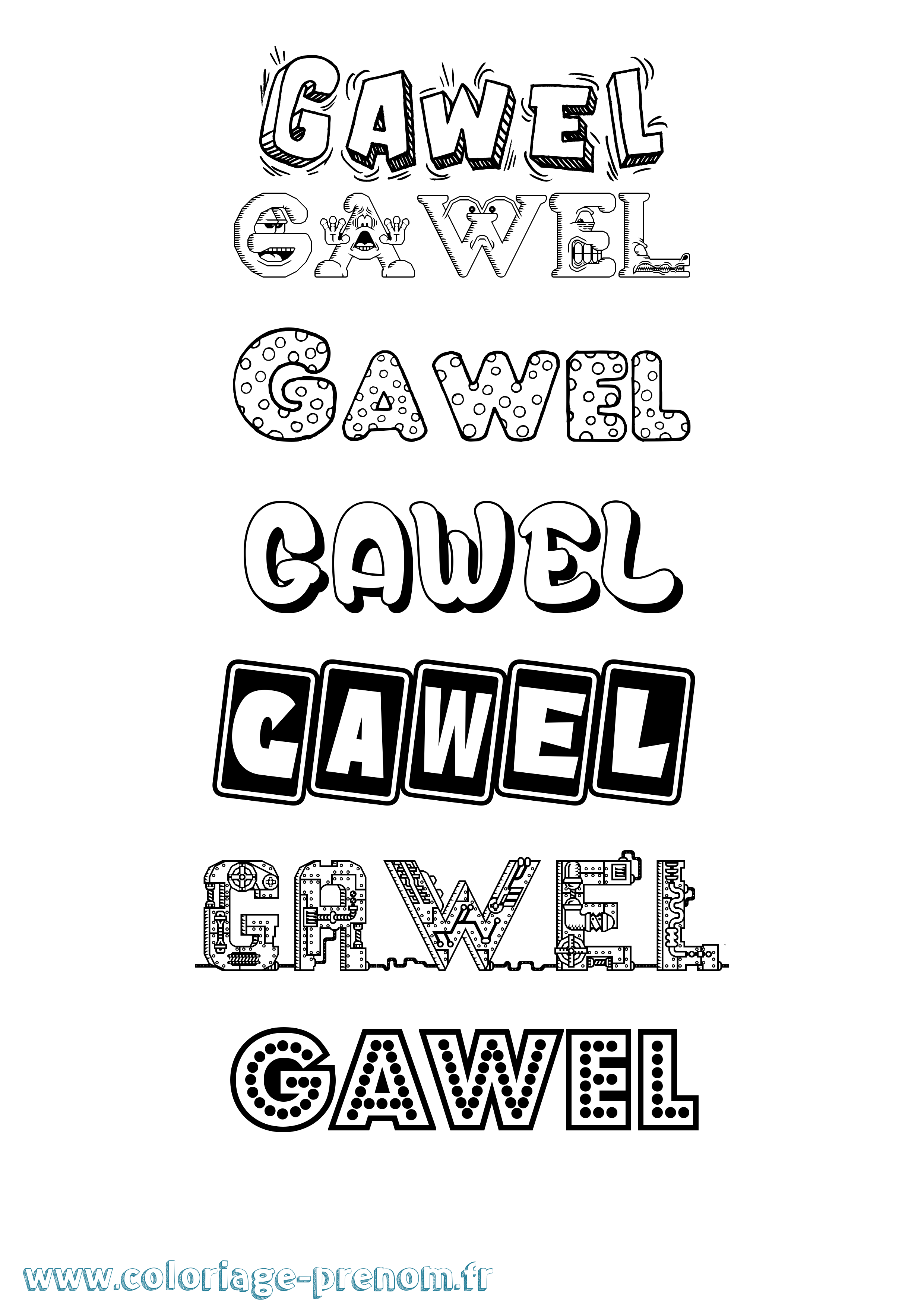 Coloriage Gawel Fun Coloriage prénom Gawel Fun