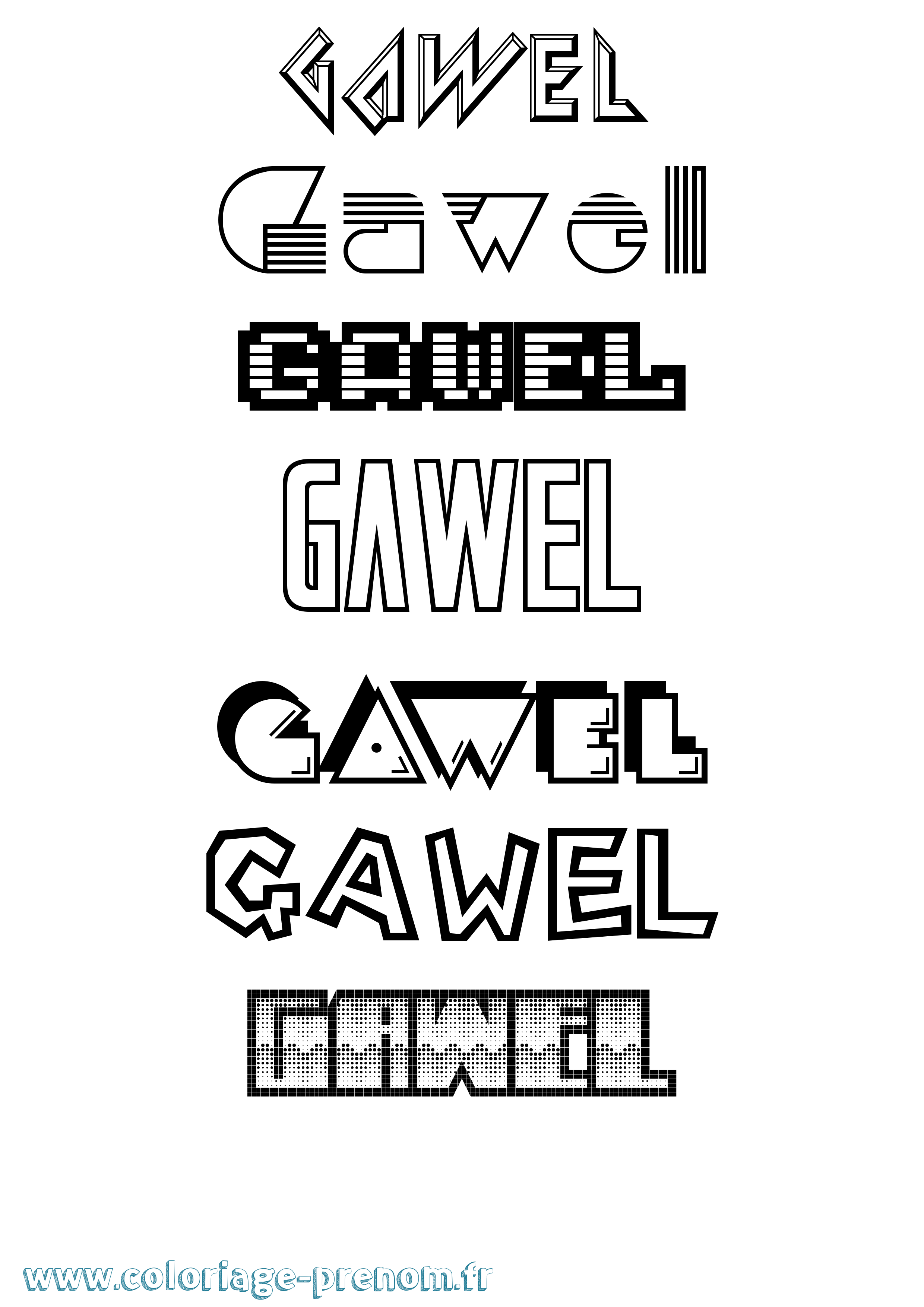 Coloriage Gawel Jeux Vidéos Coloriage prénom Gawel Jeux Vidéos
