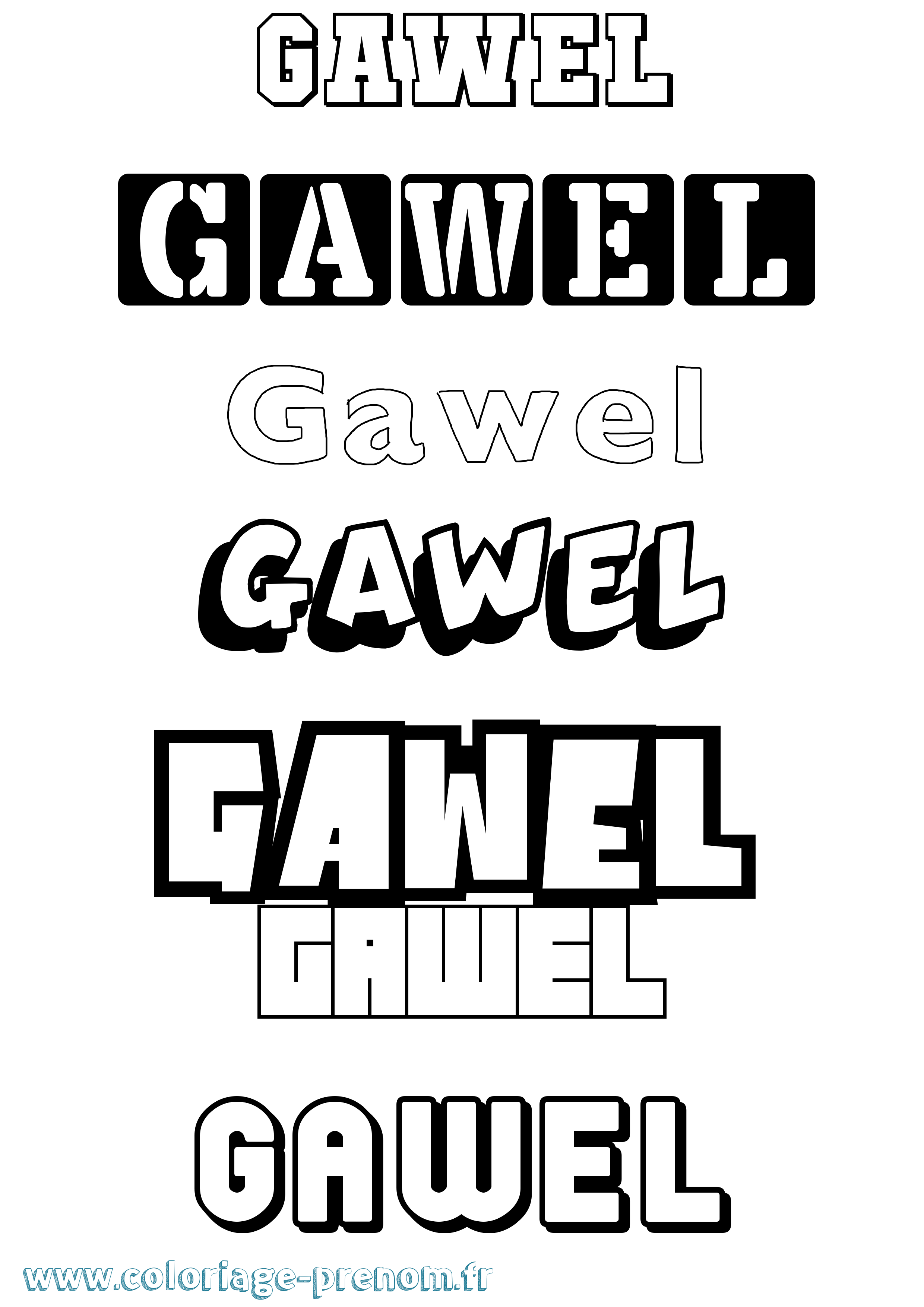 Coloriage Gawel Simple Coloriage prénom Gawel Simple