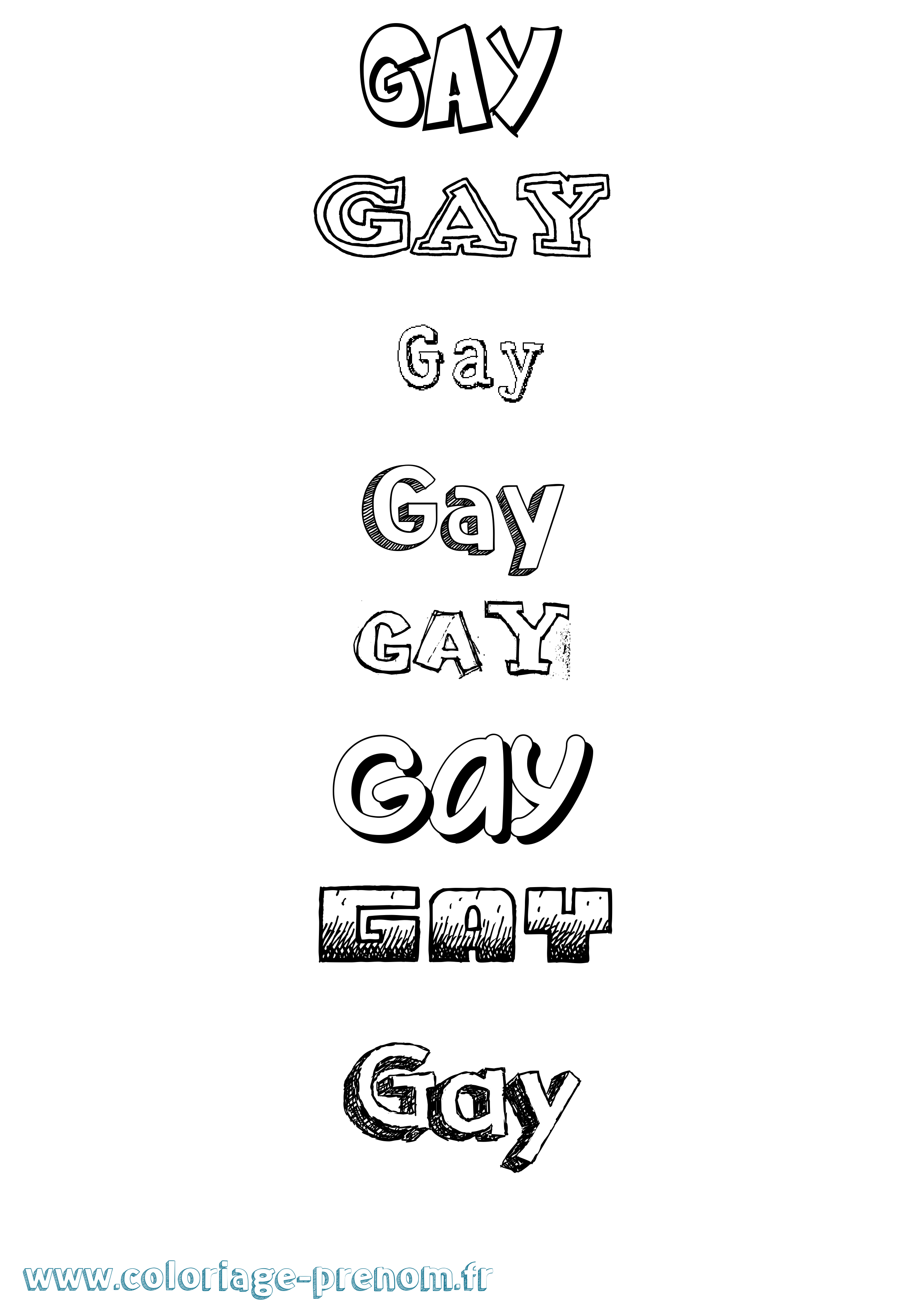 Coloriage prénom Gay Dessiné