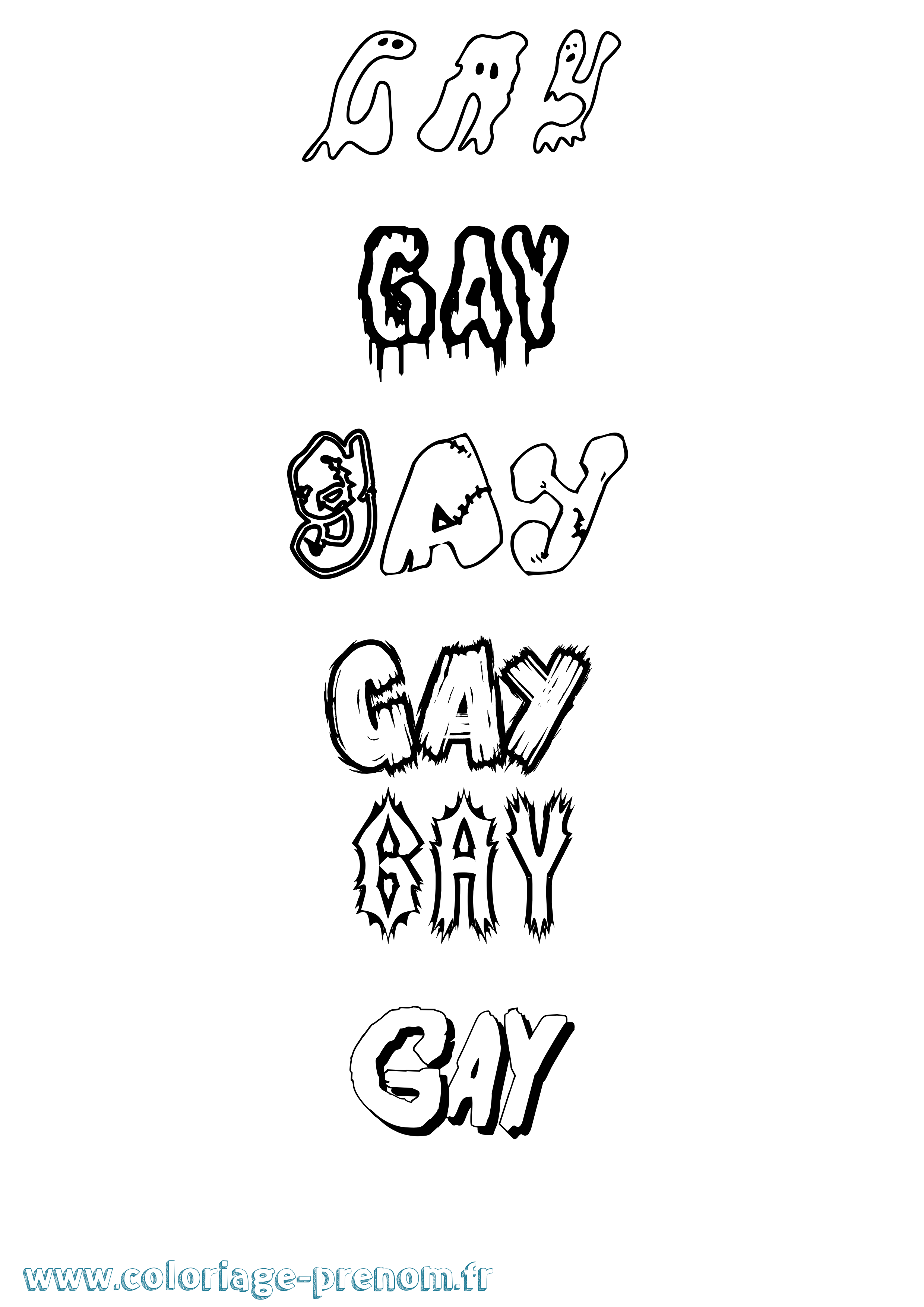 Coloriage prénom Gay Frisson