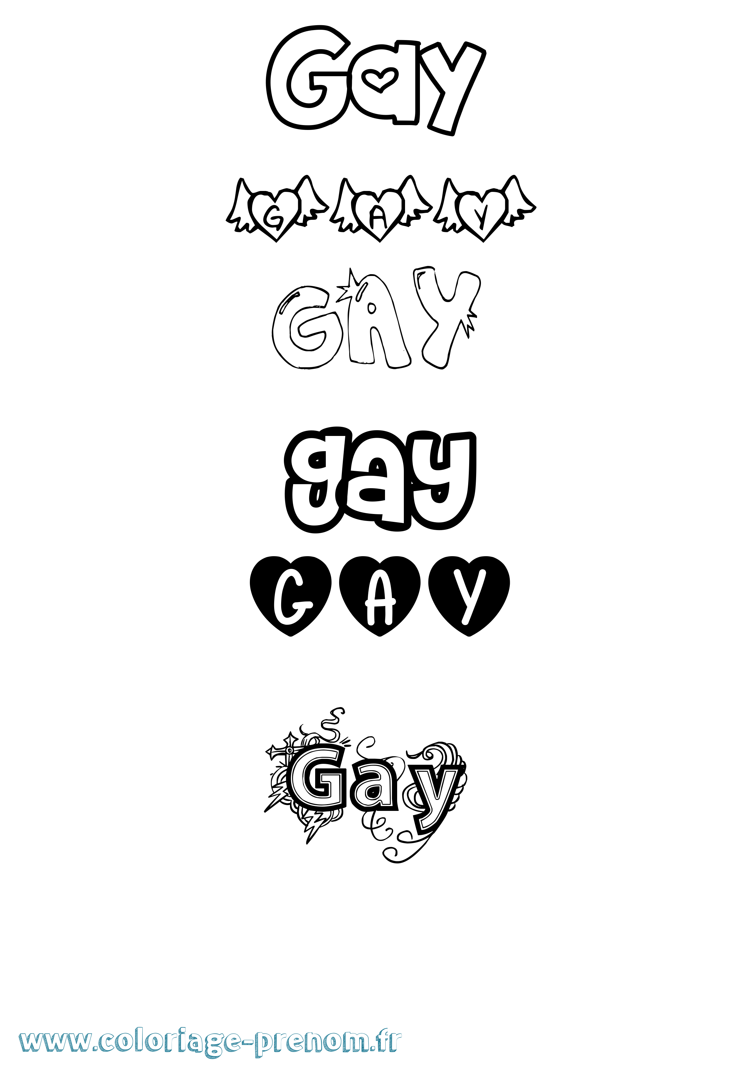 Coloriage prénom Gay Girly