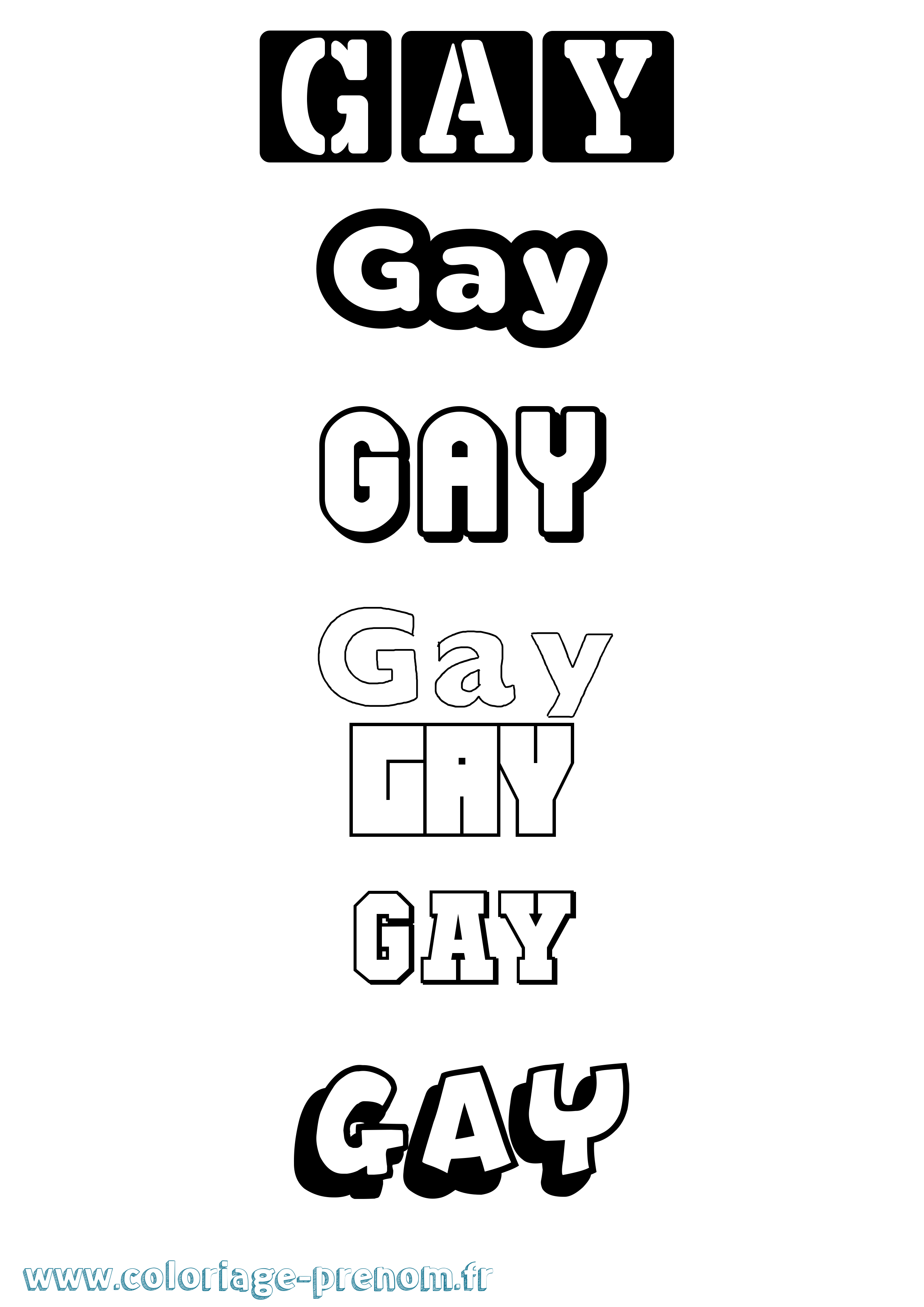 Coloriage prénom Gay Simple