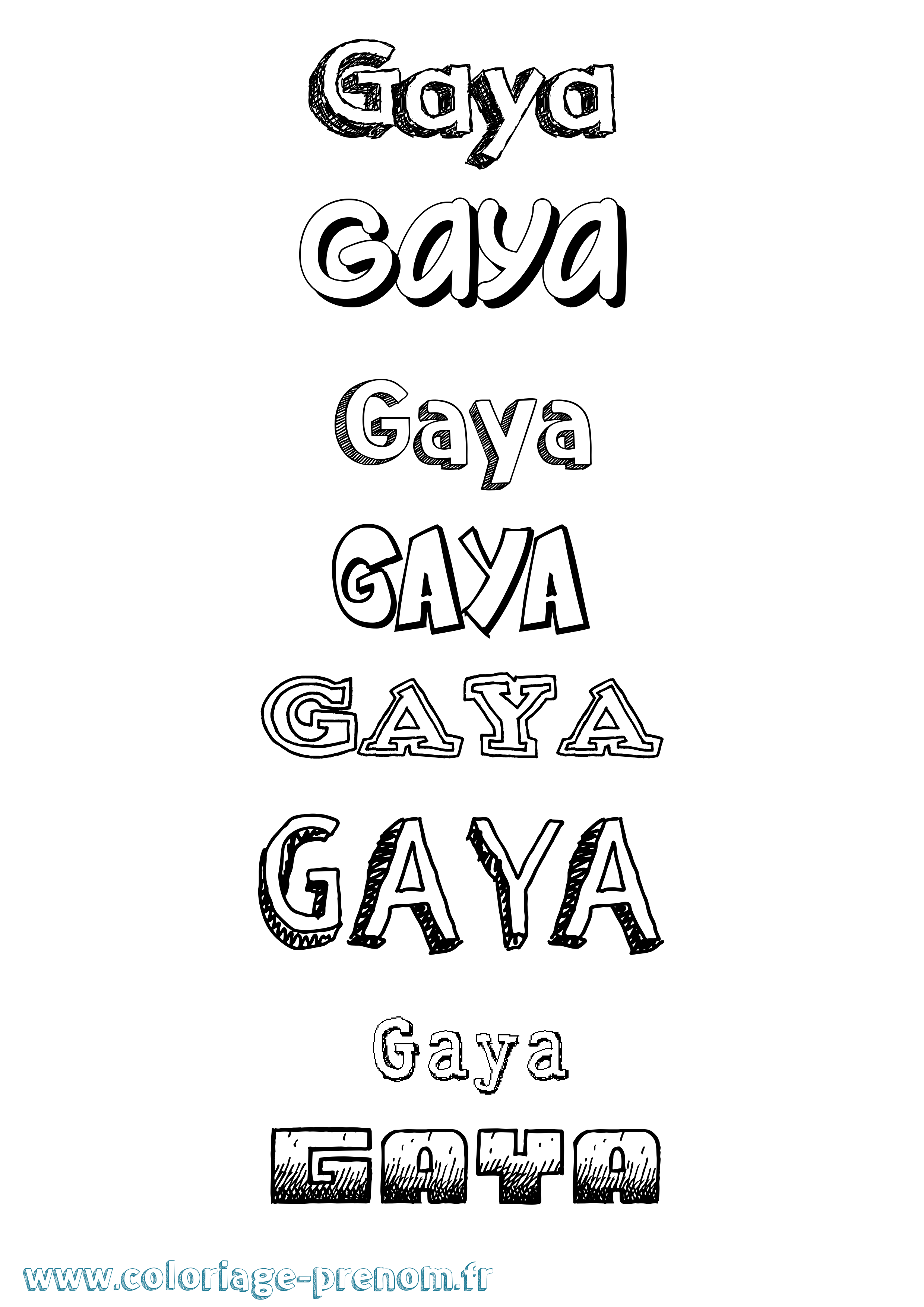 Coloriage du pr nom  Gaya   Imprimer ou T l charger 