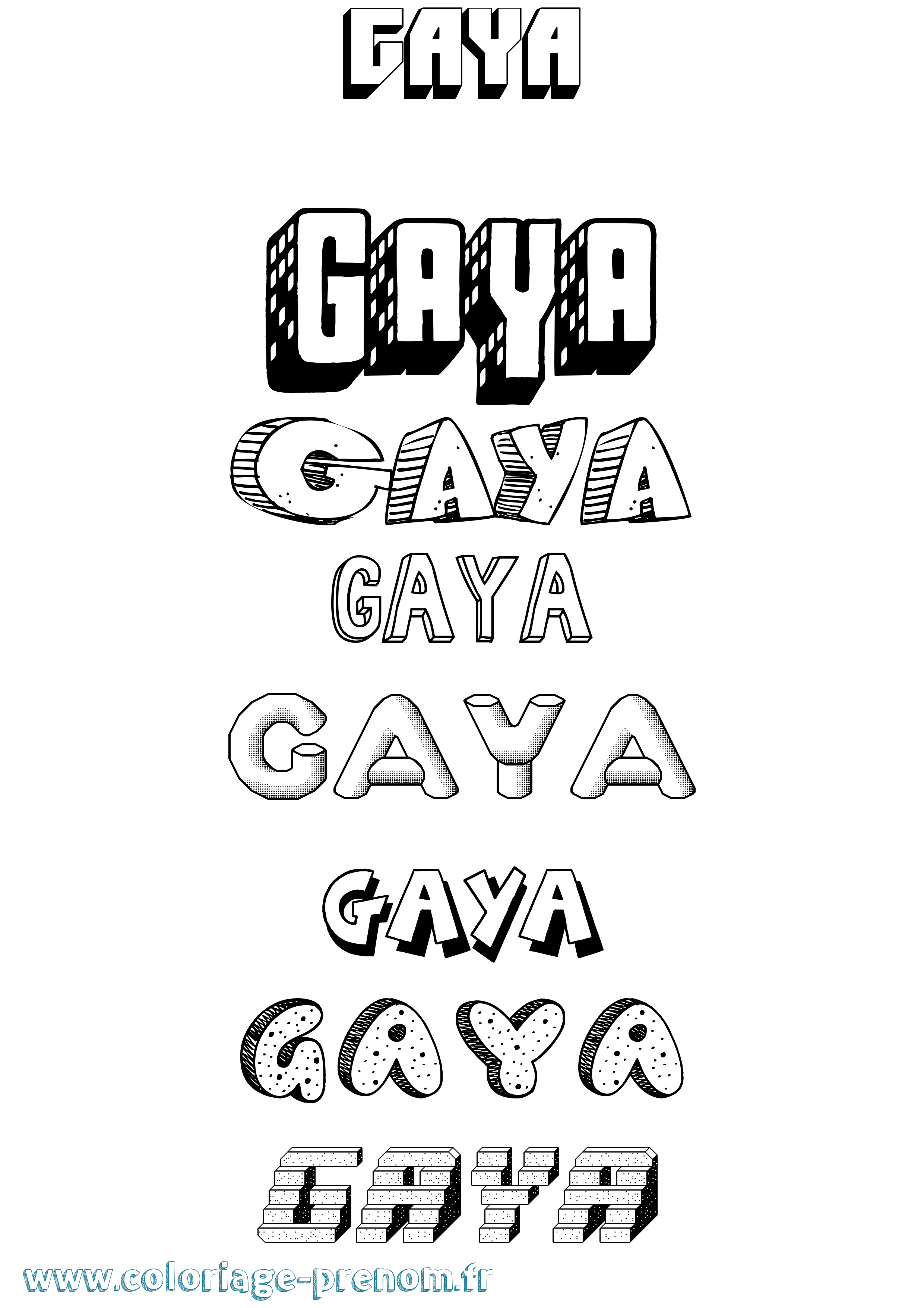 Coloriage du pr nom  Gaya   Imprimer ou T l charger 