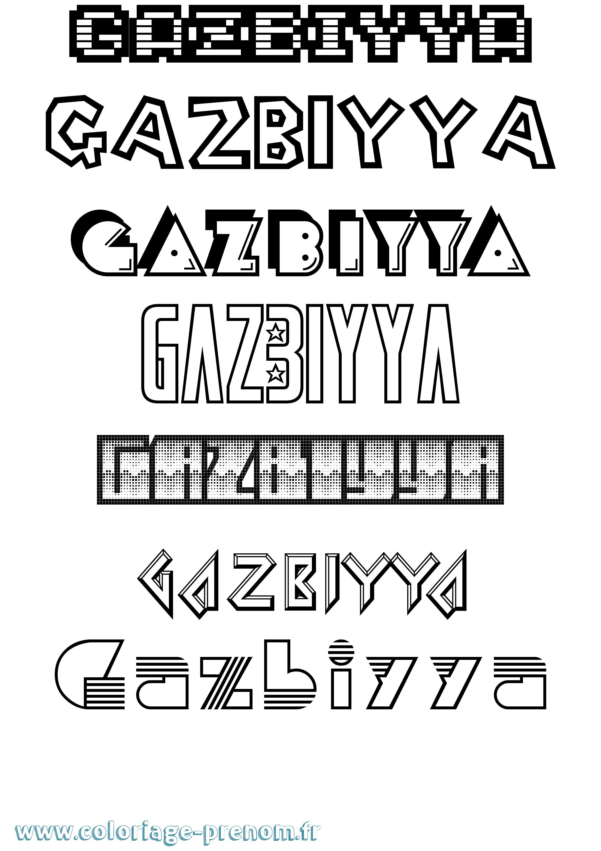 Coloriage Gazbiyya Jeux Vidéos Coloriage prénom Gazbiyya Jeux Vidéos