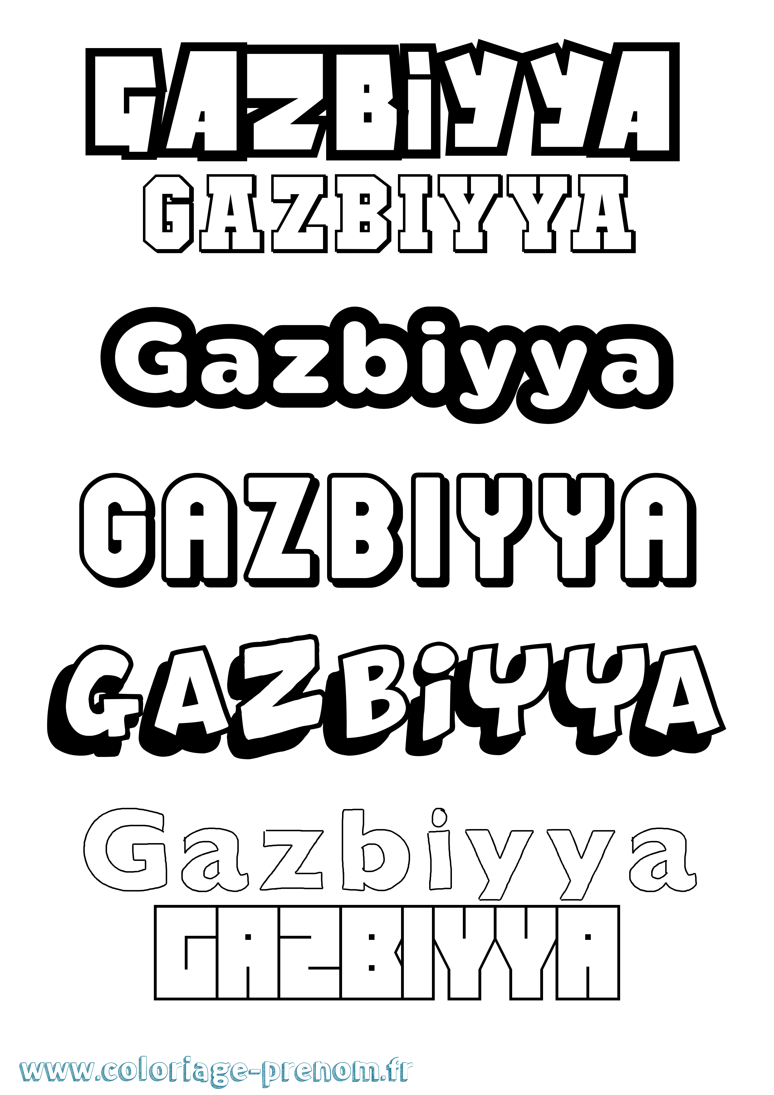 Coloriage Gazbiyya Simple Coloriage prénom Gazbiyya Simple