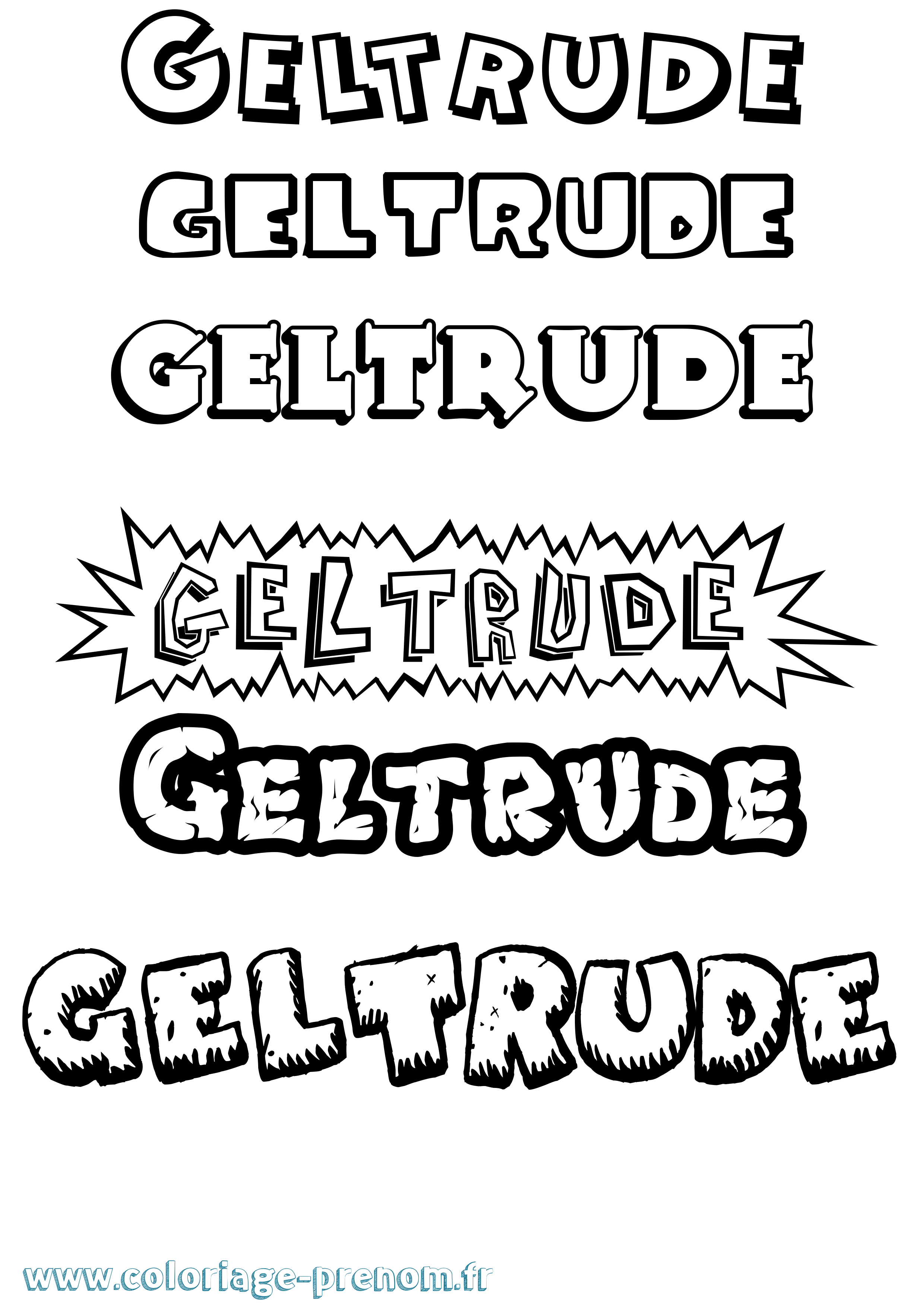 Coloriage prénom Geltrude Dessin Animé