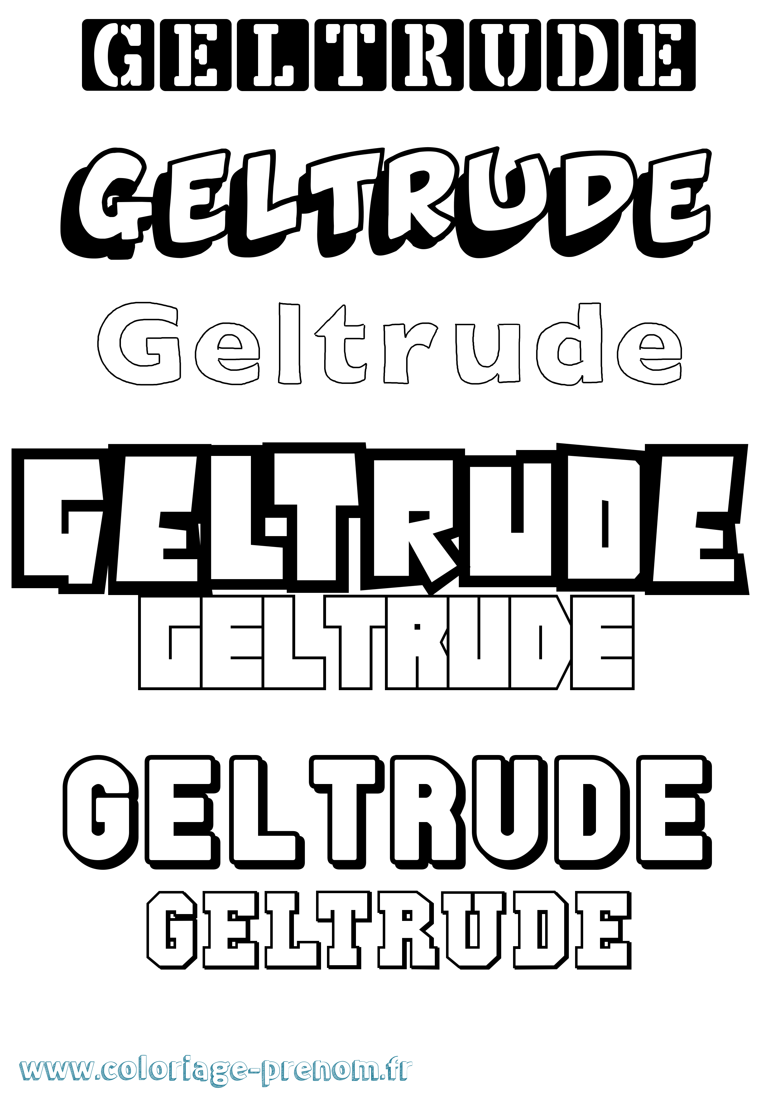 Coloriage prénom Geltrude Simple