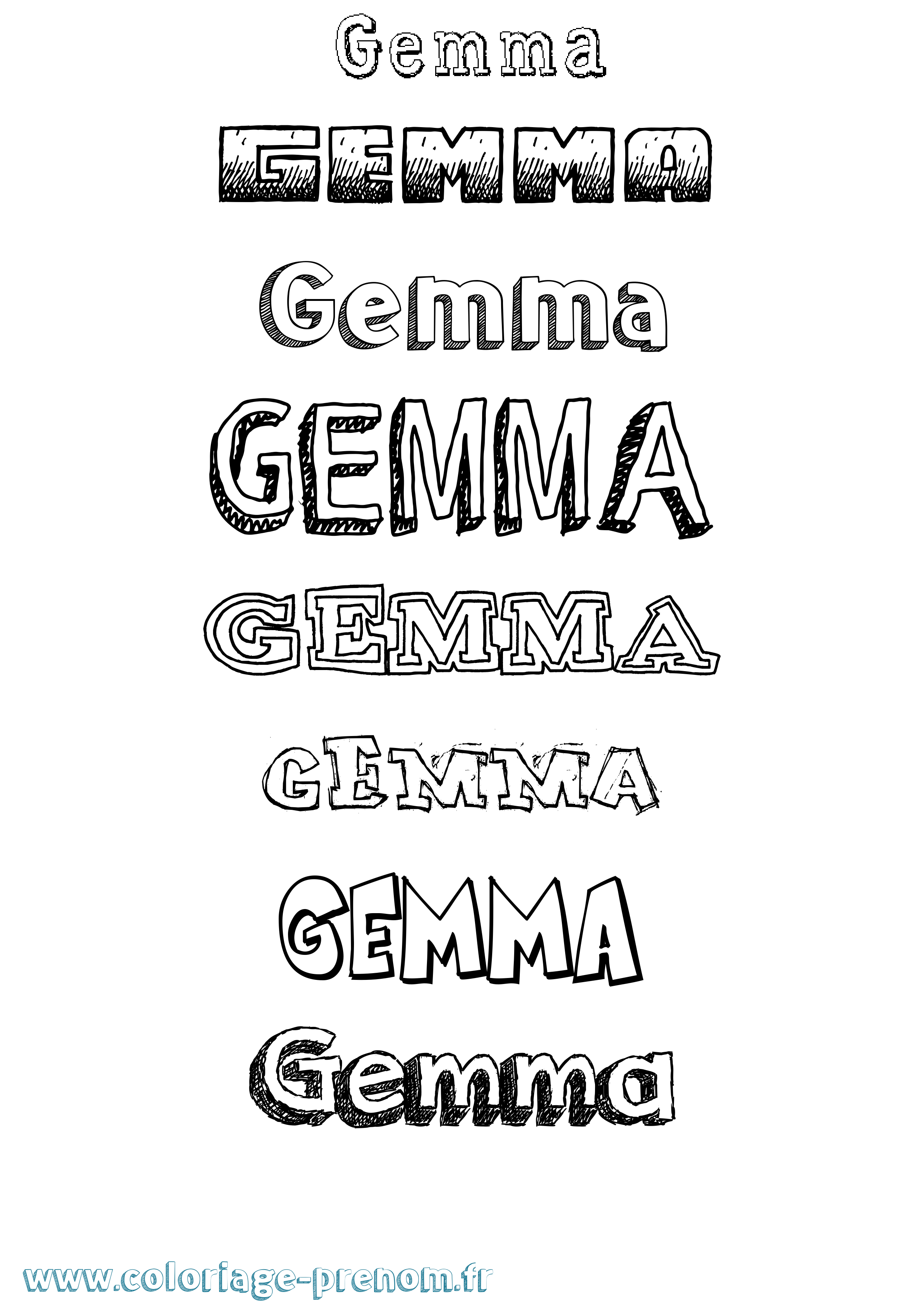 Coloriage prénom Gemma Dessiné