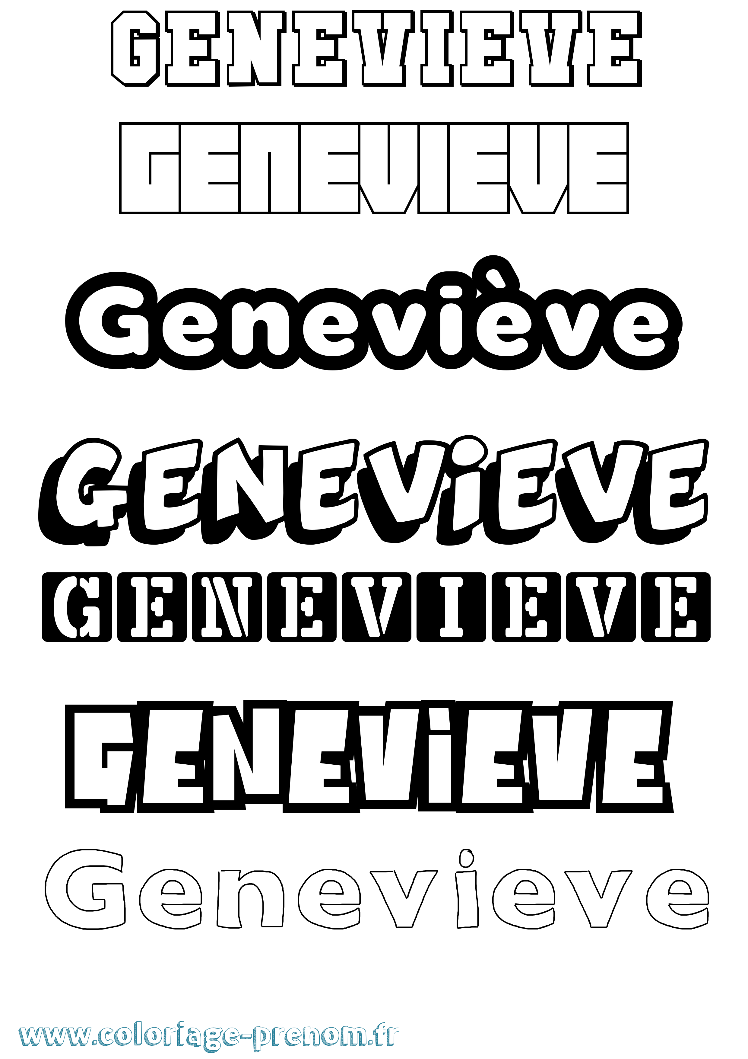 Coloriage prénom Geneviève Simple